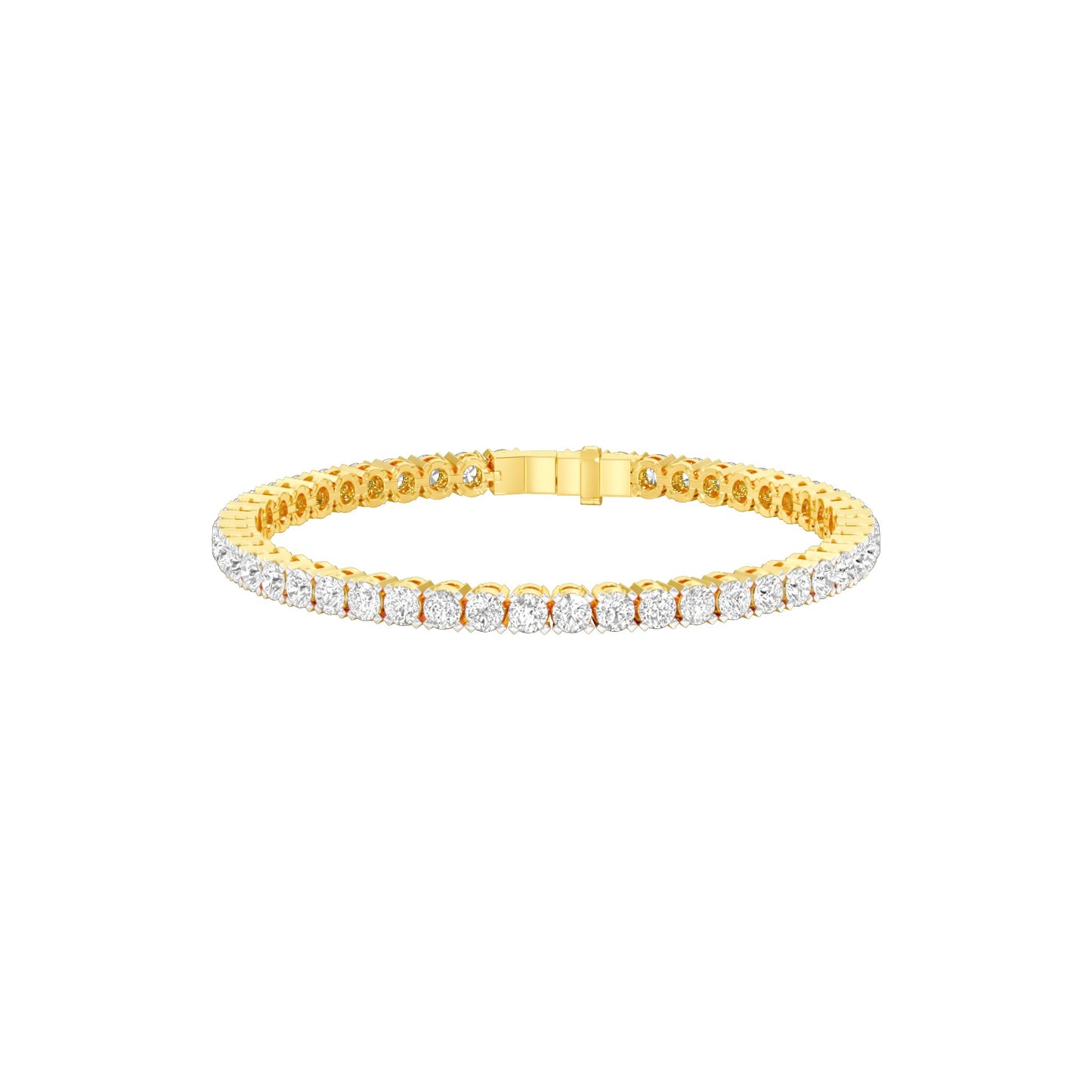 Facet Line Diamond Tennis Bracelet 18 KT / Yellow Gold