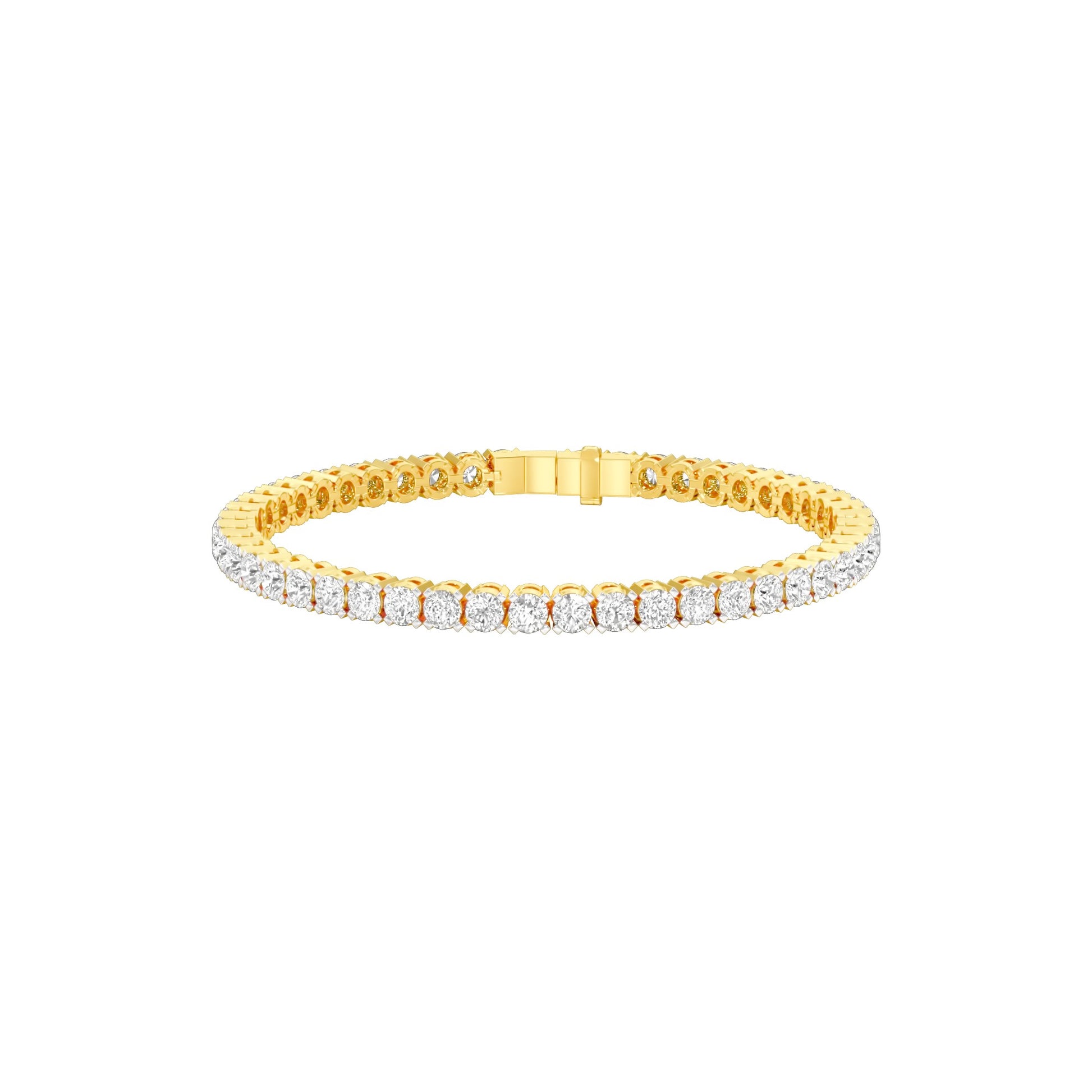Facet Line Diamond Tennis Bracelet 18 KT / Yellow Gold