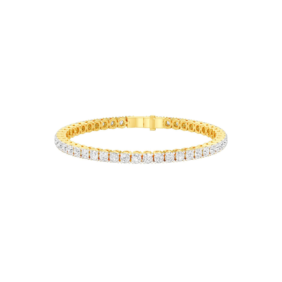 Facet Line Diamond Tennis Bracelet 18 KT / Yellow Gold