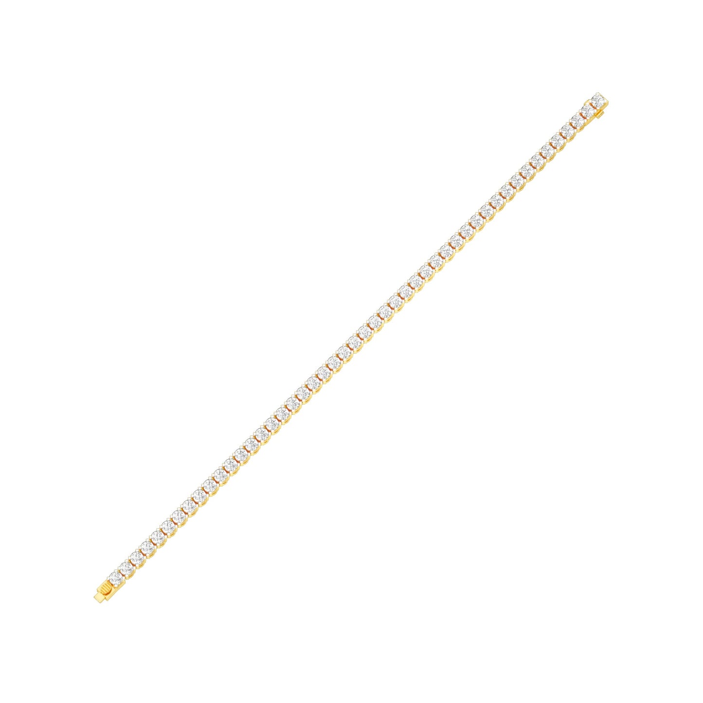 Facet Line Diamond Tennis Bracelet 18 KT / Yellow Gold