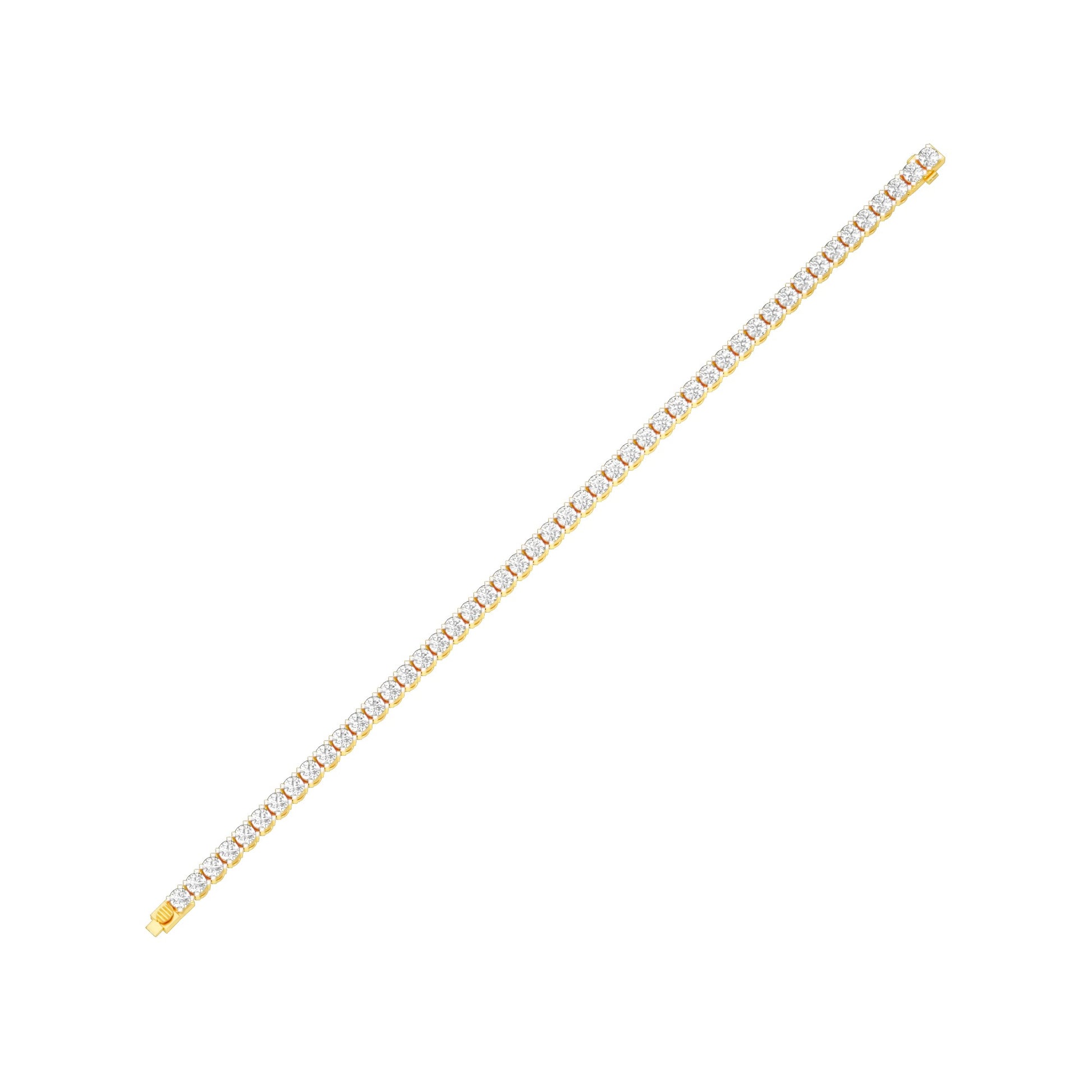 Facet Line Diamond Tennis Bracelet 18 KT / Yellow Gold