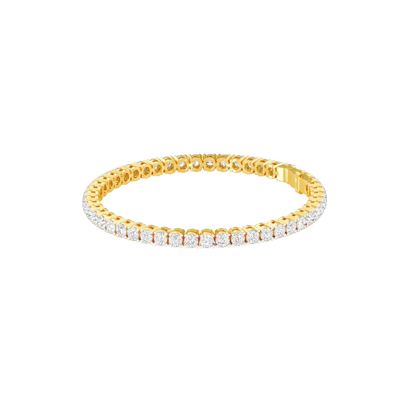 Facet Line Diamond Tennis Bracelet 18 KT / Yellow Gold