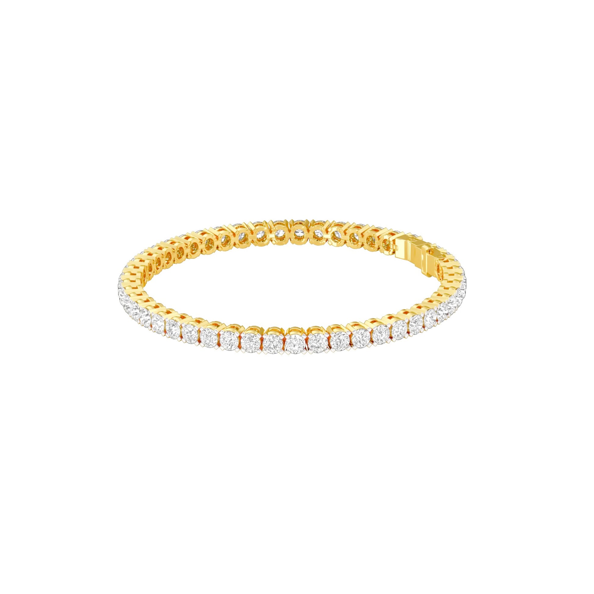 Facet Line Diamond Tennis Bracelet 18 KT / Yellow Gold