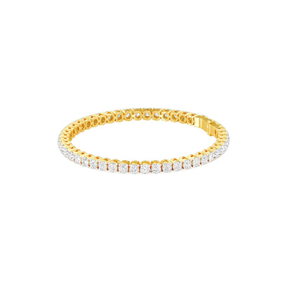 Facet Line Diamond Tennis Bracelet 18 KT / Yellow Gold