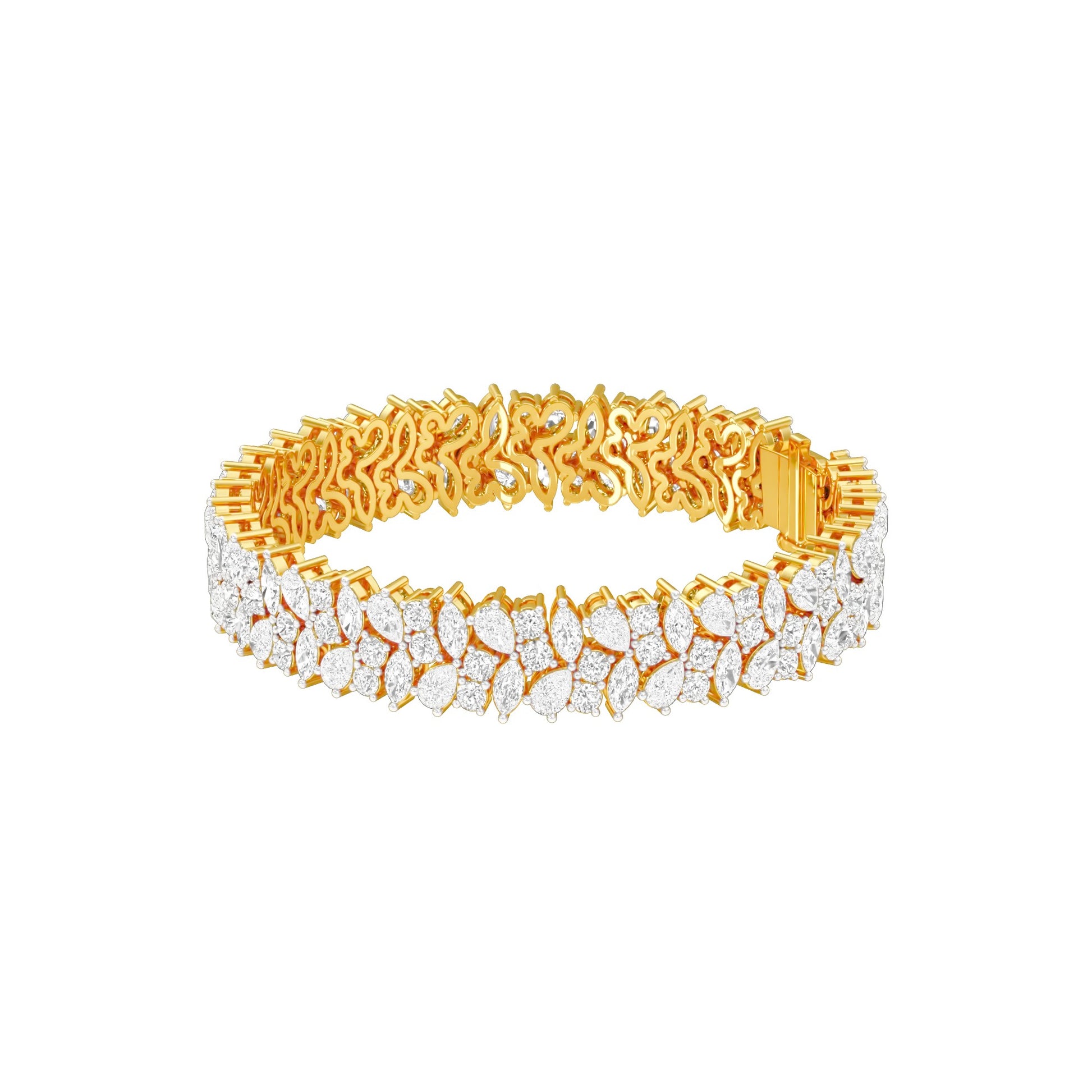 The Regal Bunch Diamond Tennis Bracelet 18 KT / Yellow Gold