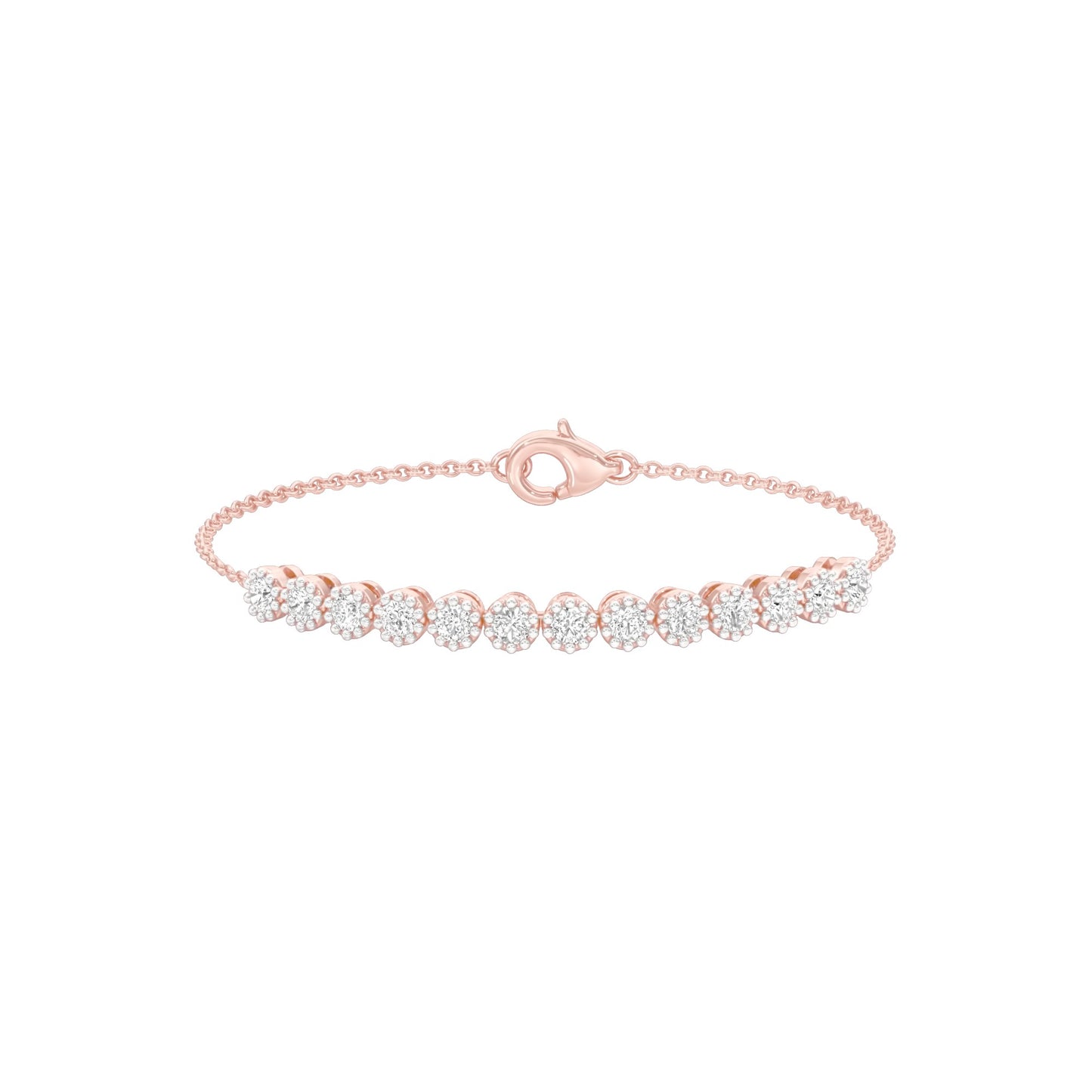 Power Poured Diamond Chain Bracelet 18 KT / Rose Gold