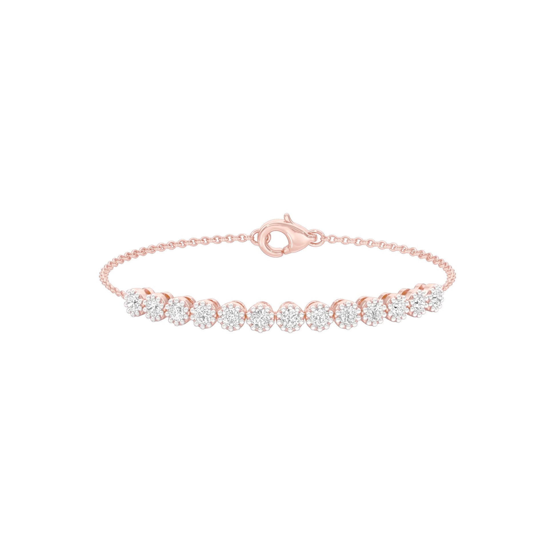 Power Poured Diamond Chain Bracelet 18 KT / Rose Gold