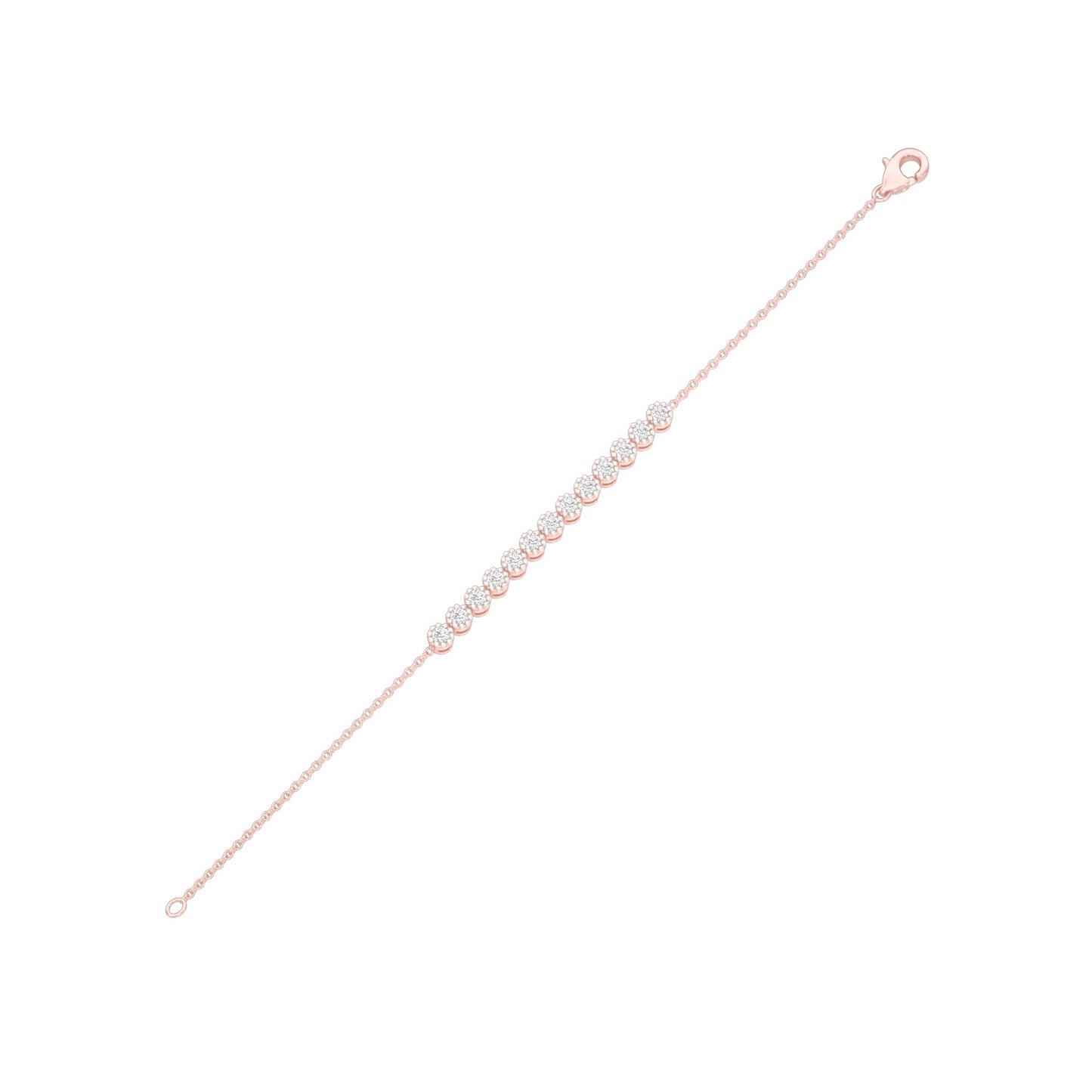 Power Poured Diamond Chain Bracelet 18 KT / Rose Gold