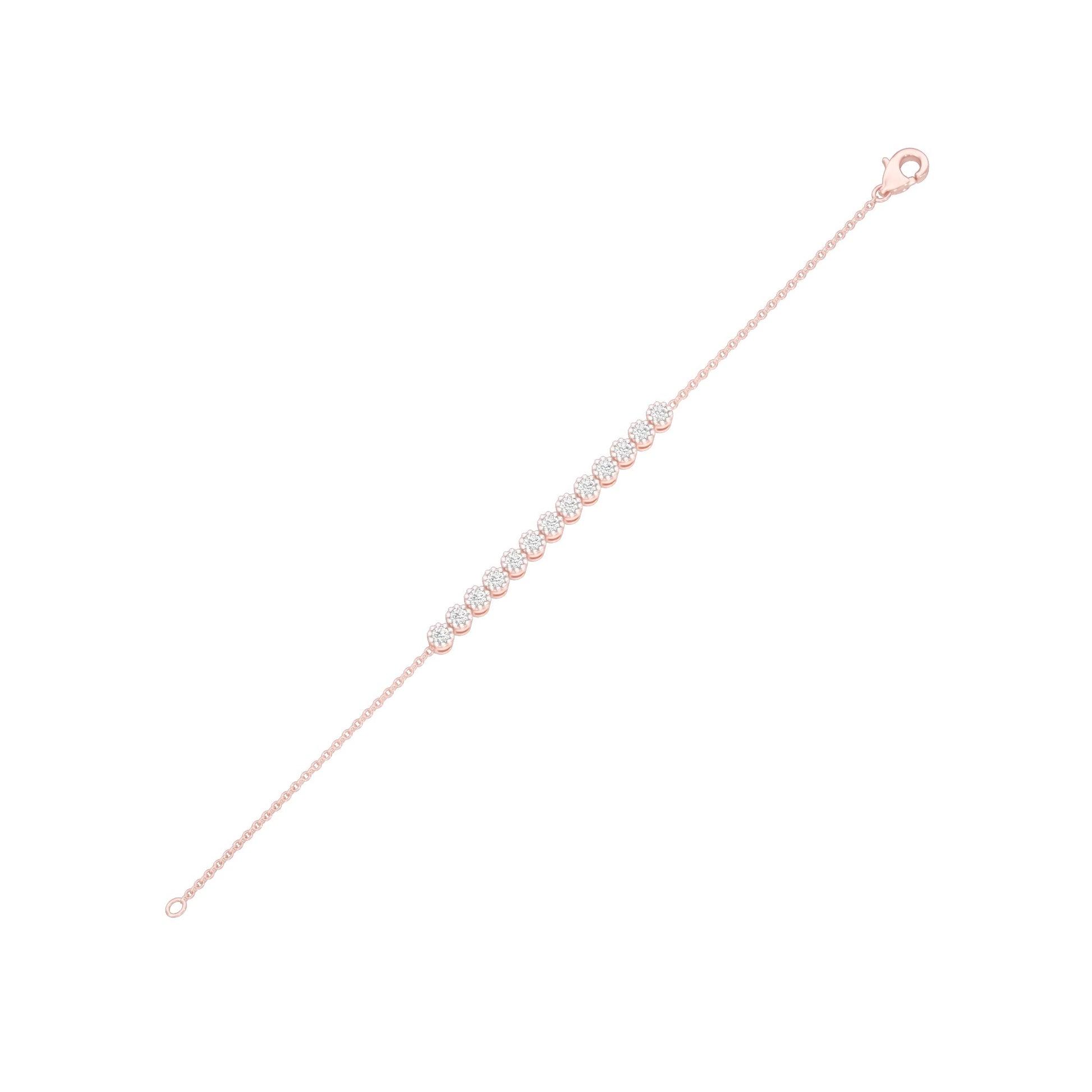 Power Poured Diamond Chain Bracelet 18 KT / Rose Gold