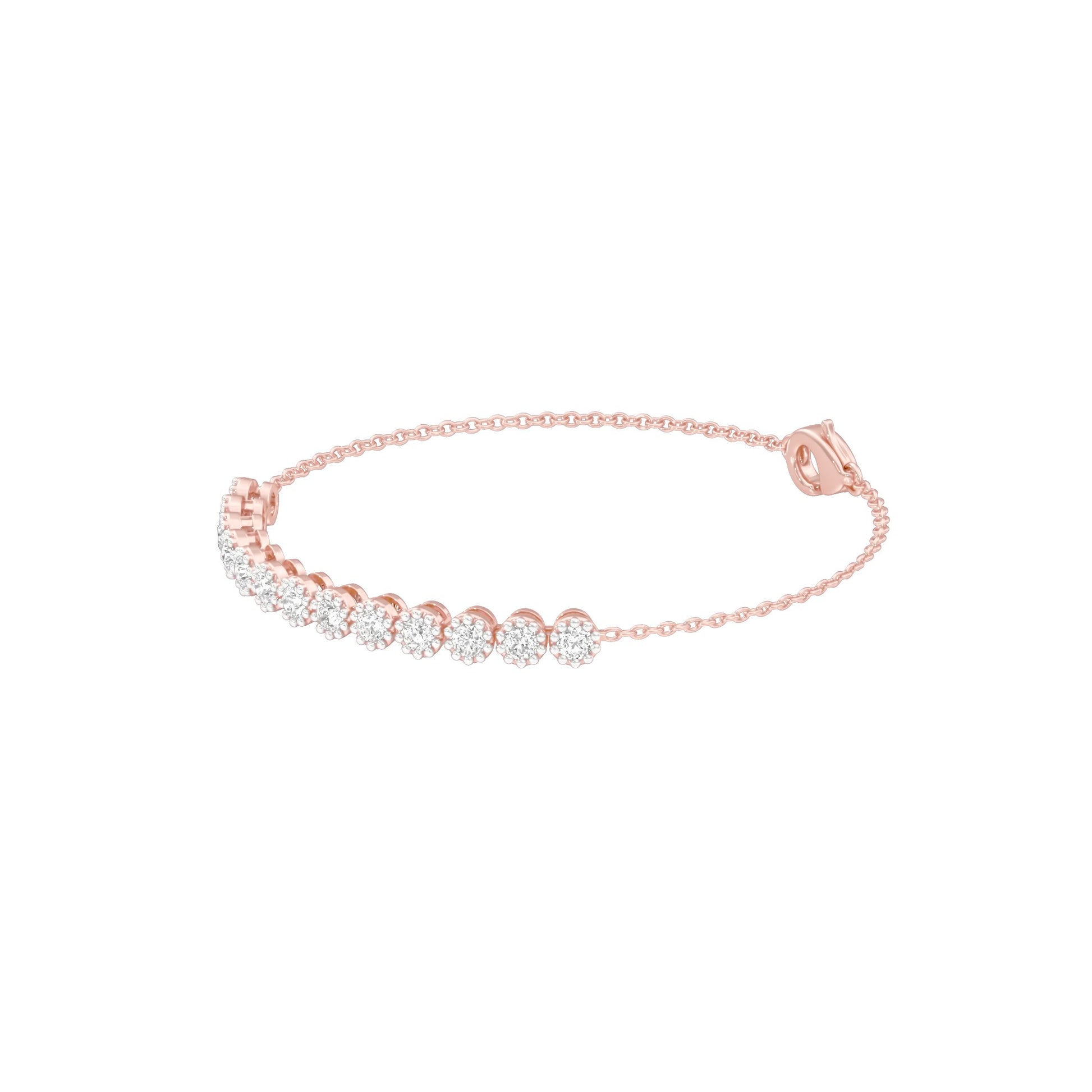 Power Poured Diamond Chain Bracelet 18 KT / Rose Gold