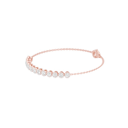 Power Poured Diamond Chain Bracelet 18 KT / Rose Gold