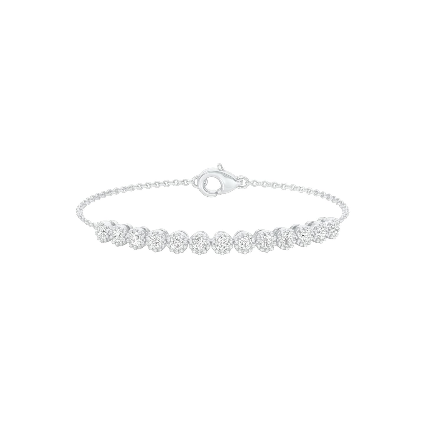 Power Poured Diamond Chain Bracelet 18 KT / White Gold