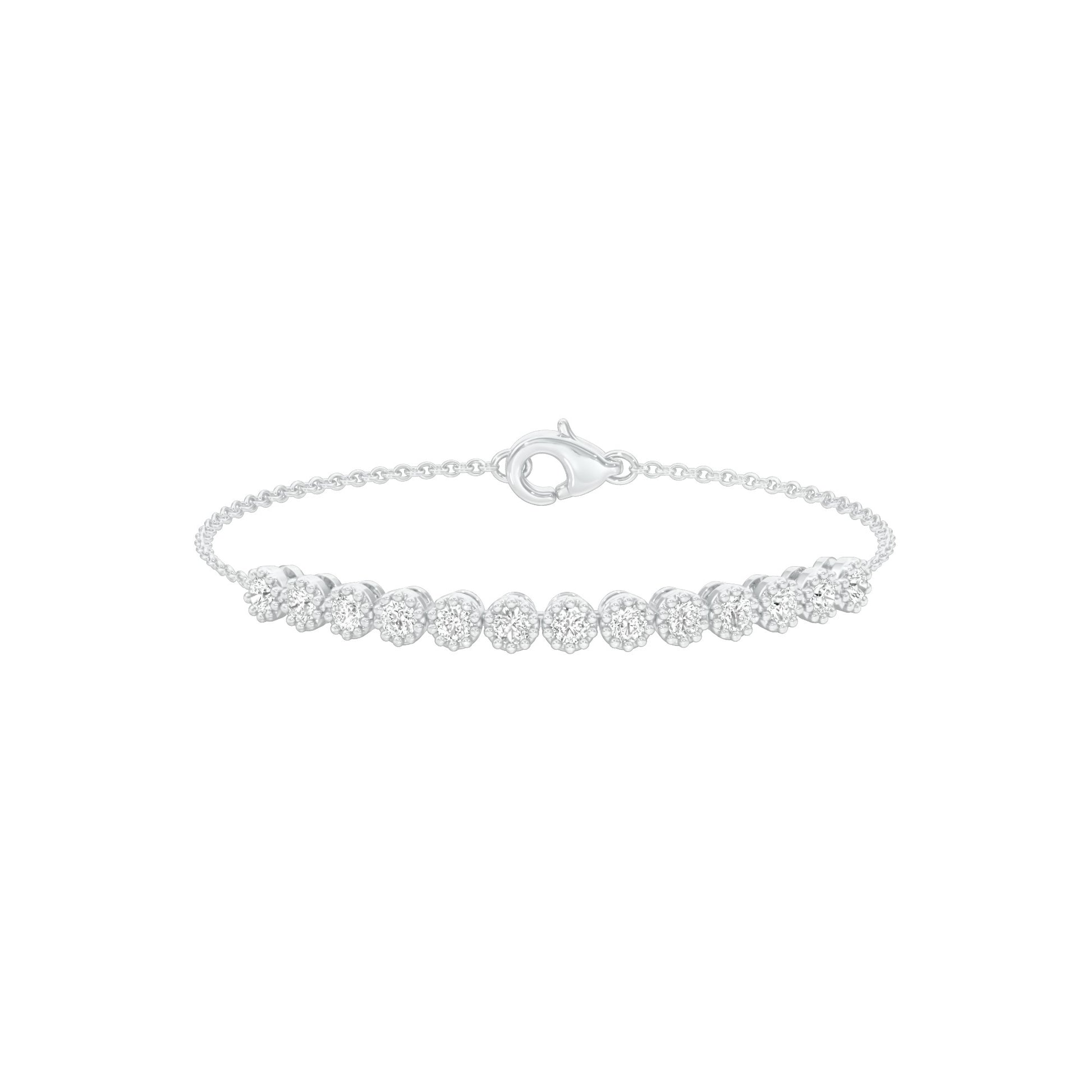 Power Poured Diamond Chain Bracelet 18 KT / White Gold