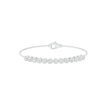 Power Poured Diamond Chain Bracelet 18 KT / White Gold