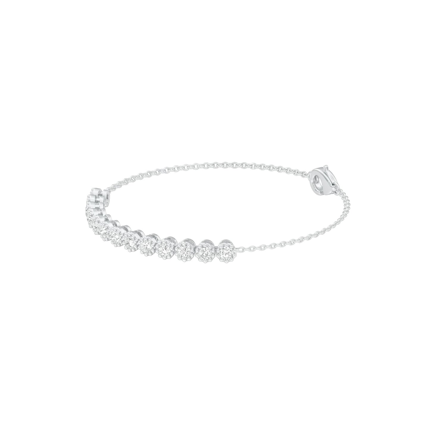 Power Poured Diamond Chain Bracelet 18 KT / White Gold