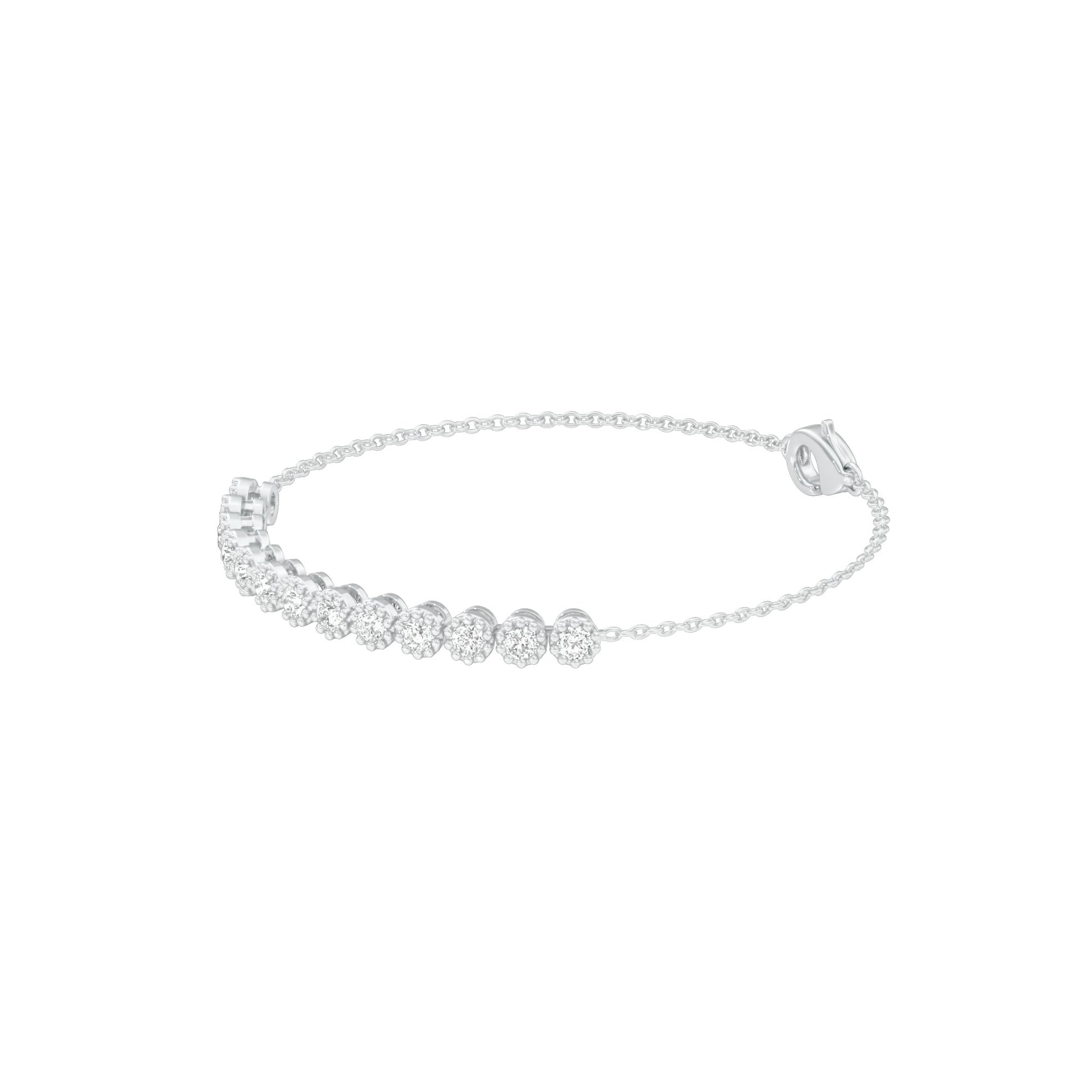 Power Poured Diamond Chain Bracelet 18 KT / White Gold