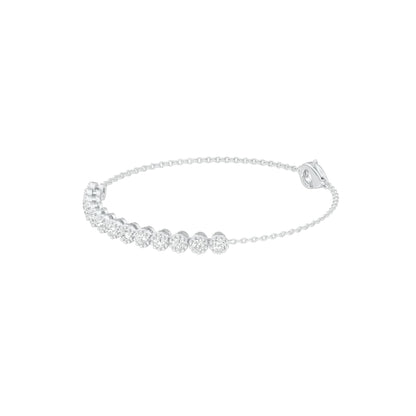 Power Poured Diamond Chain Bracelet 18 KT / White Gold
