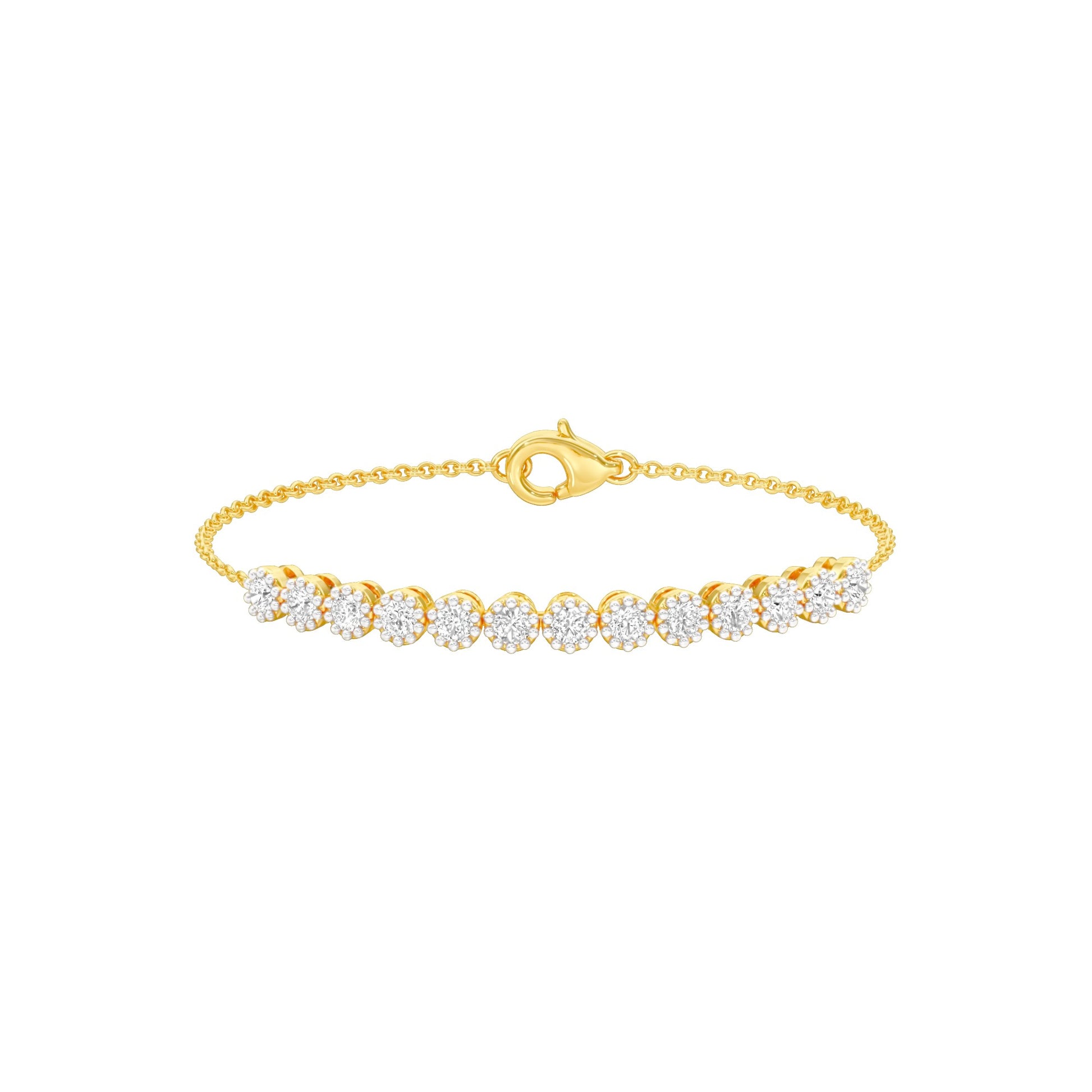 Power Poured Diamond Chain Bracelet 18 KT / Yellow Gold