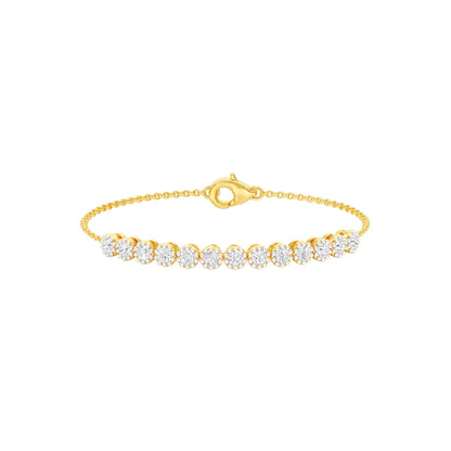 Power Poured Diamond Chain Bracelet 18 KT / Yellow Gold