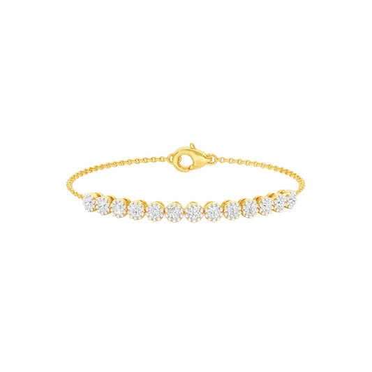 Power Poured Diamond Chain Bracelet 18 KT / Yellow Gold