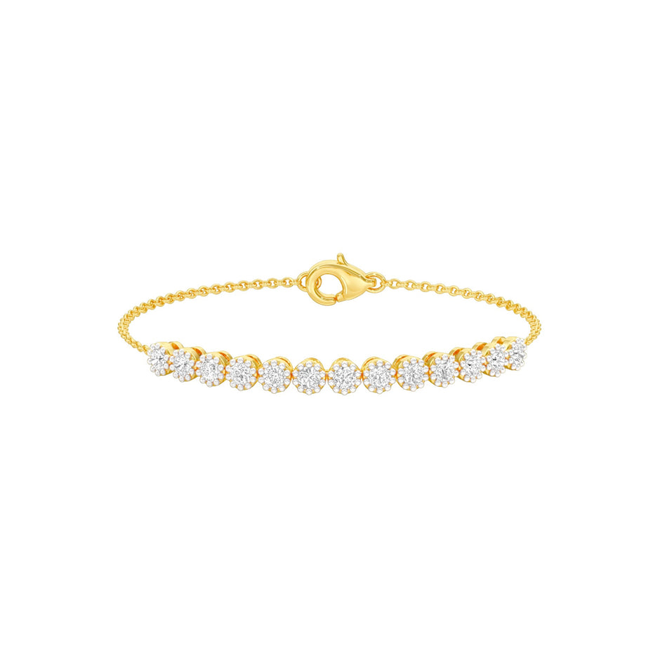 Power Poured Diamond Chain Bracelet 18 KT / Yellow Gold