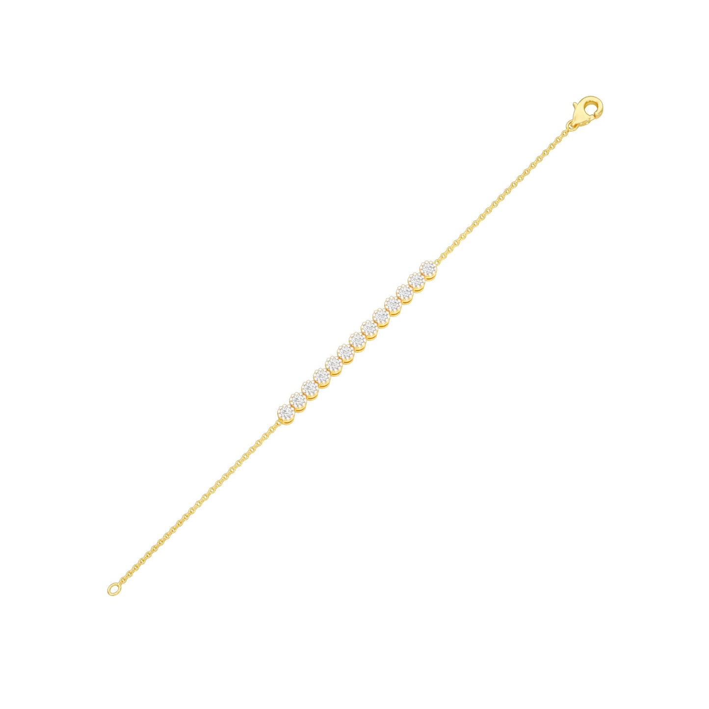 Power Poured Diamond Chain Bracelet 18 KT / Yellow Gold