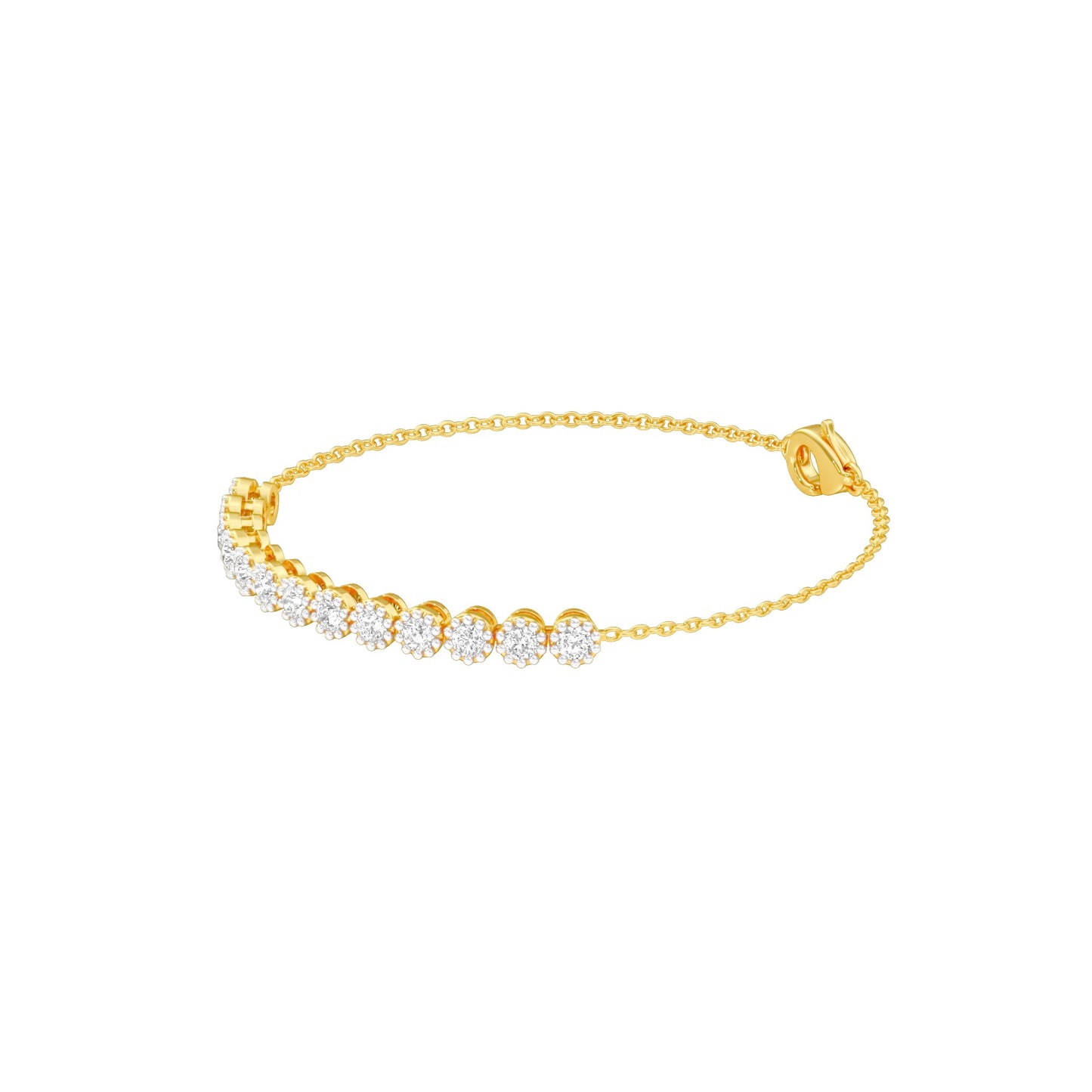 Power Poured Diamond Chain Bracelet 18 KT / Yellow Gold