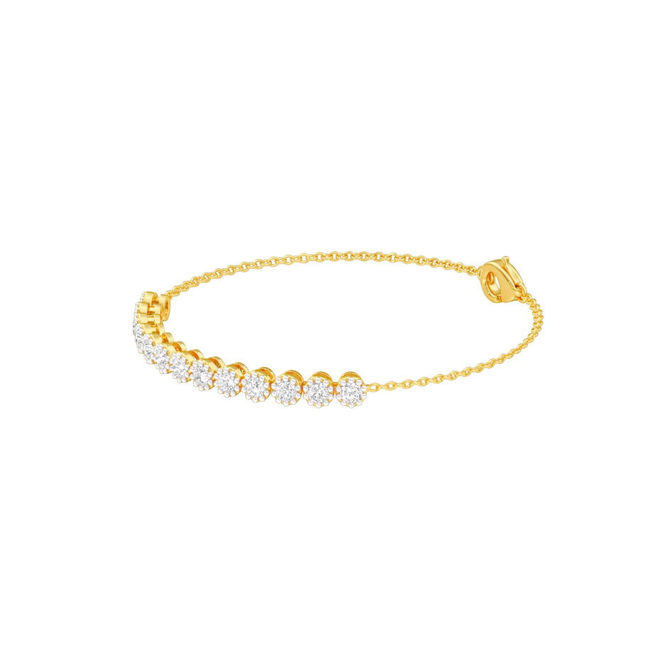 Power Poured Diamond Chain Bracelet 18 KT / Yellow Gold