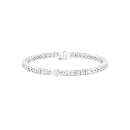 Born to Lead Diamond Tennis Bracelet 18 KT / White Gold