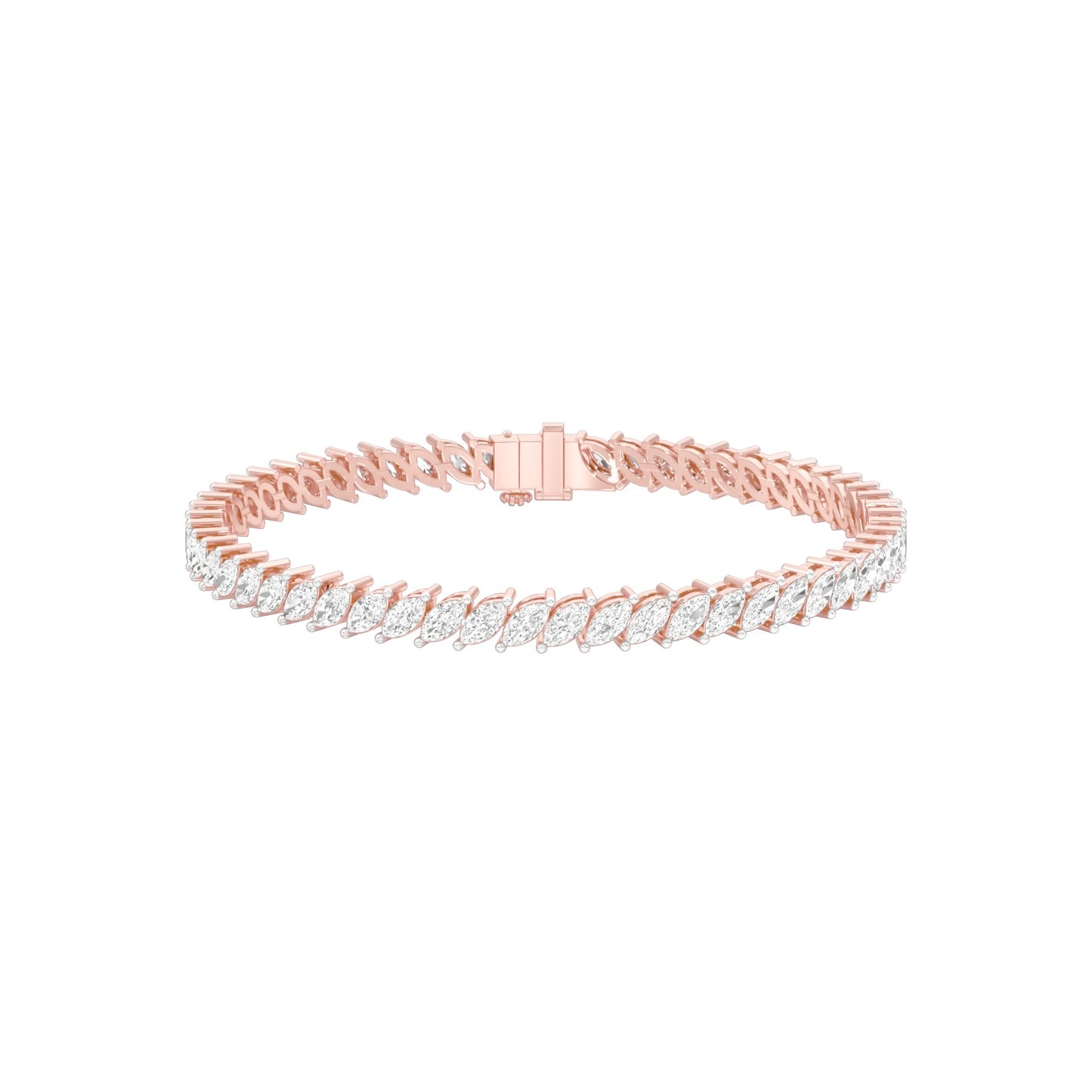 The Marquise Line Diamond Tennis Bracelet 18 KT / Rose Gold