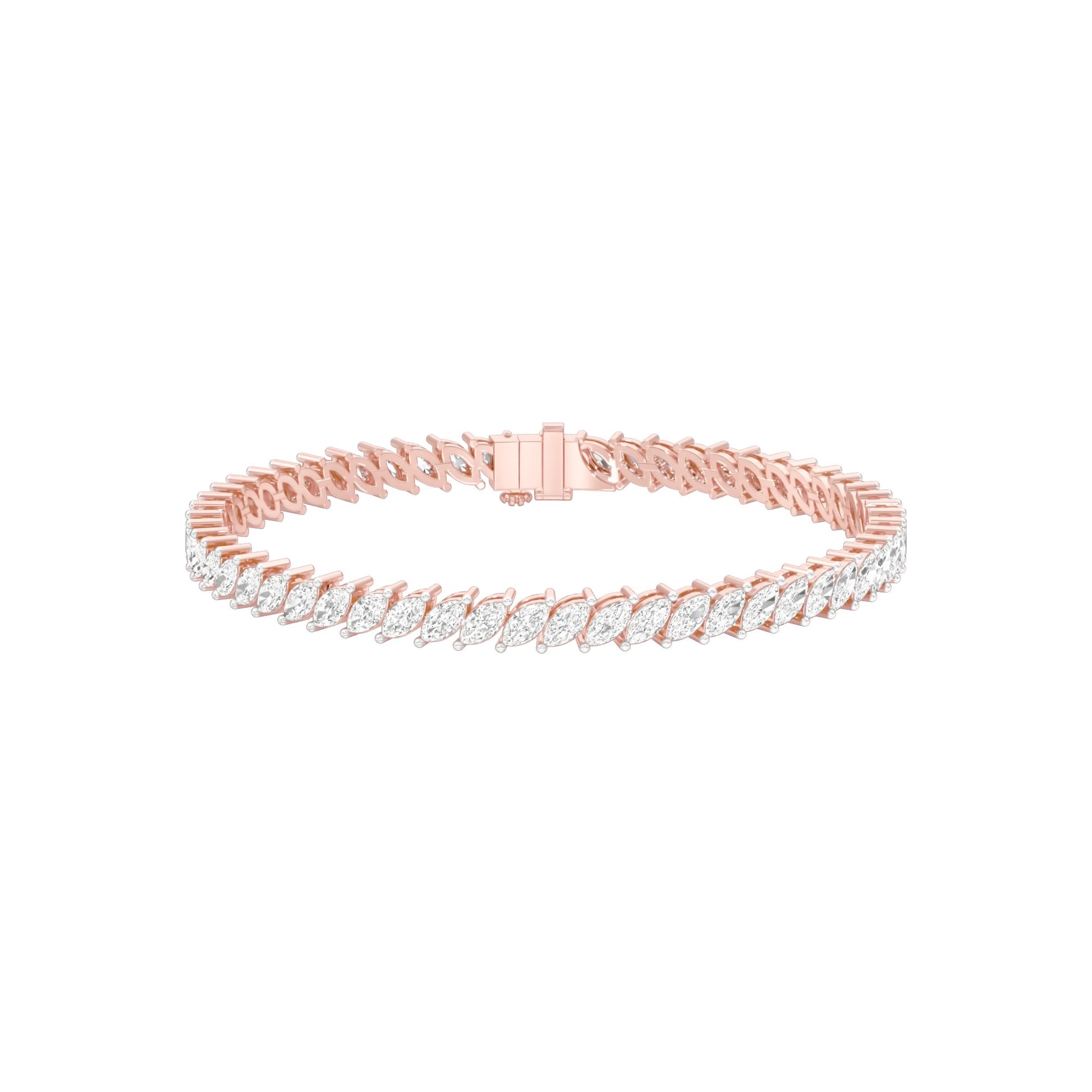 The Marquise Line Diamond Tennis Bracelet 18 KT / Rose Gold
