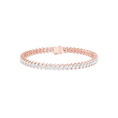 The Marquise Line Diamond Tennis Bracelet 18 KT / Rose Gold