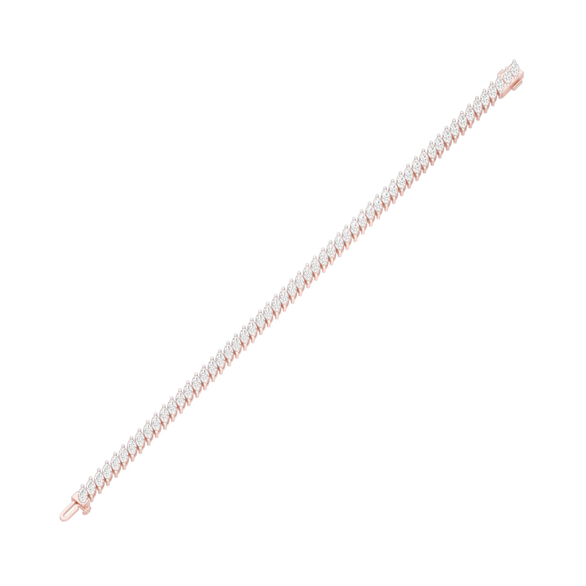The Marquise Line Diamond Tennis Bracelet 18 KT / Rose Gold