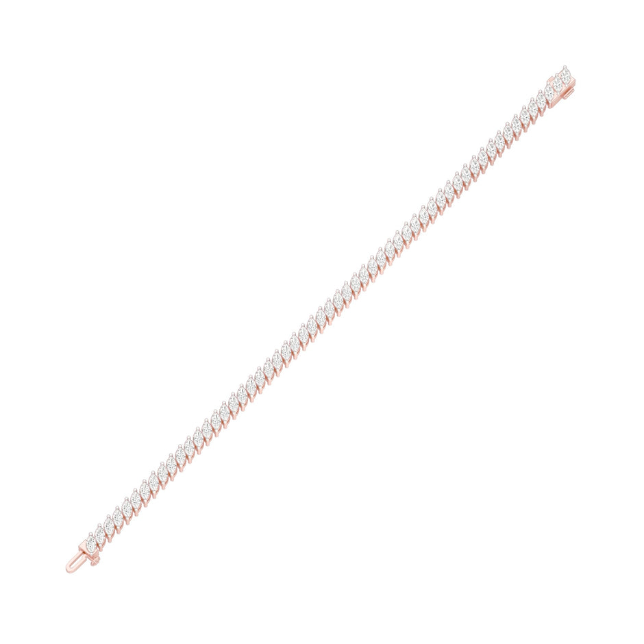 The Marquise Line Diamond Tennis Bracelet 18 KT / Rose Gold