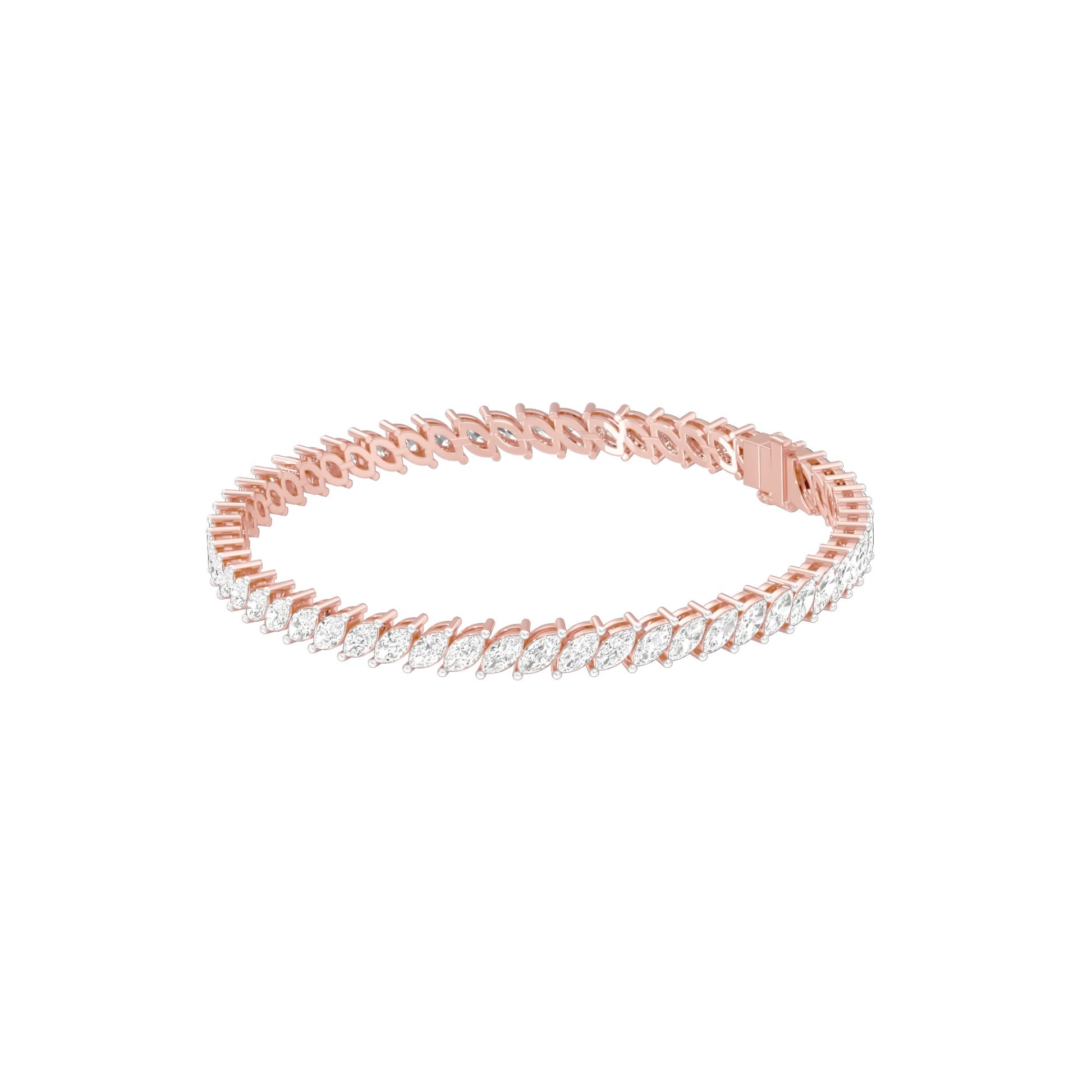 The Marquise Line Diamond Tennis Bracelet 18 KT / Rose Gold