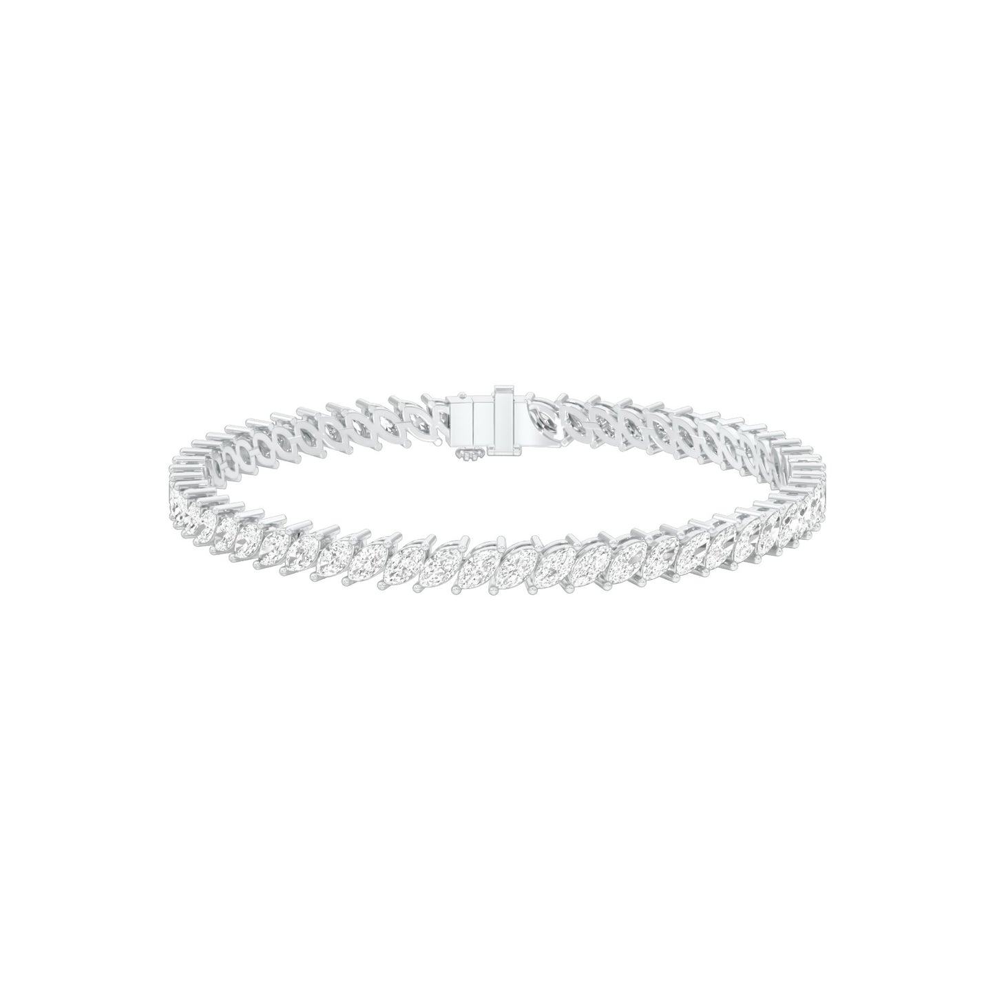 The Marquise Line Diamond Tennis Bracelet 18 KT / White Gold
