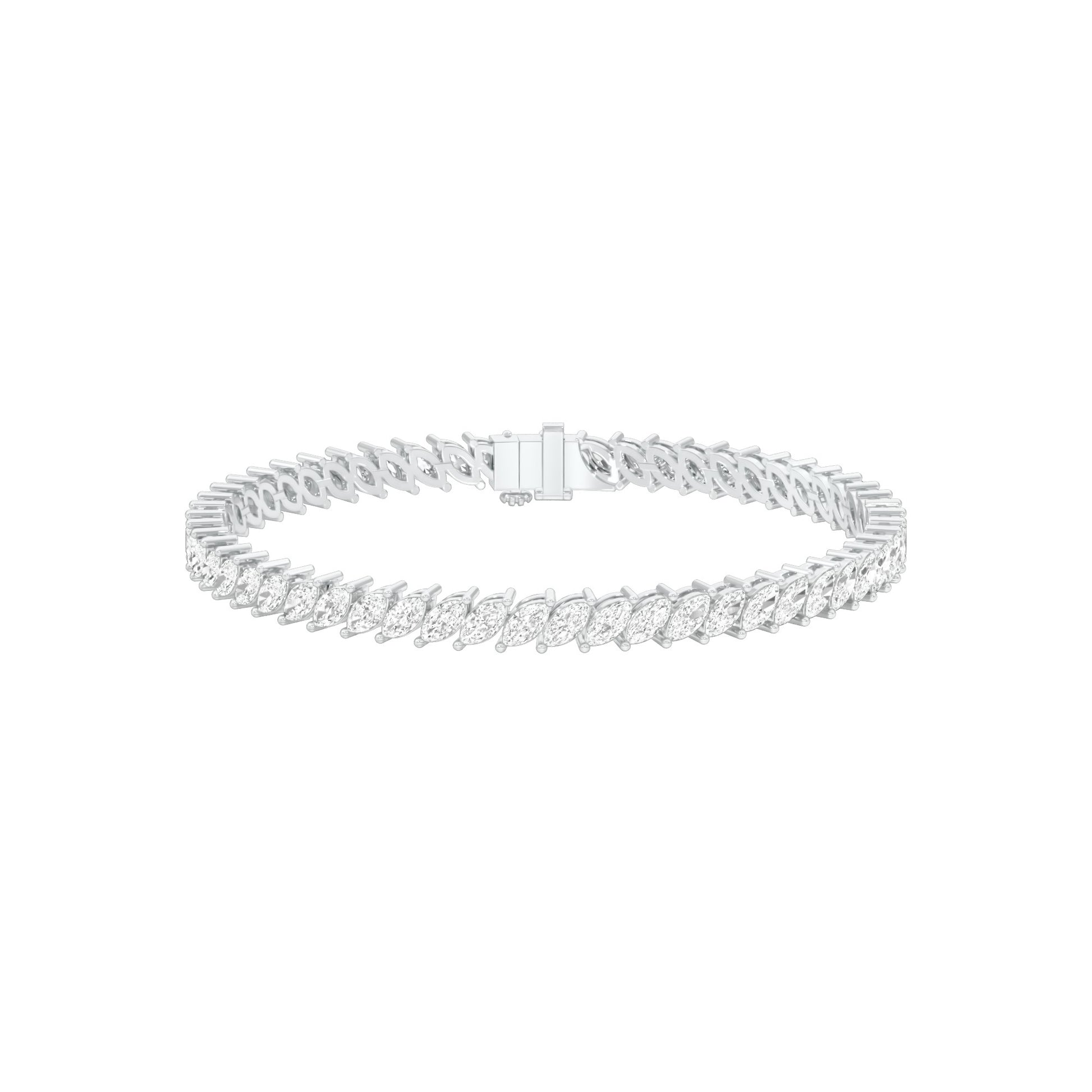 The Marquise Line Diamond Tennis Bracelet 18 KT / White Gold