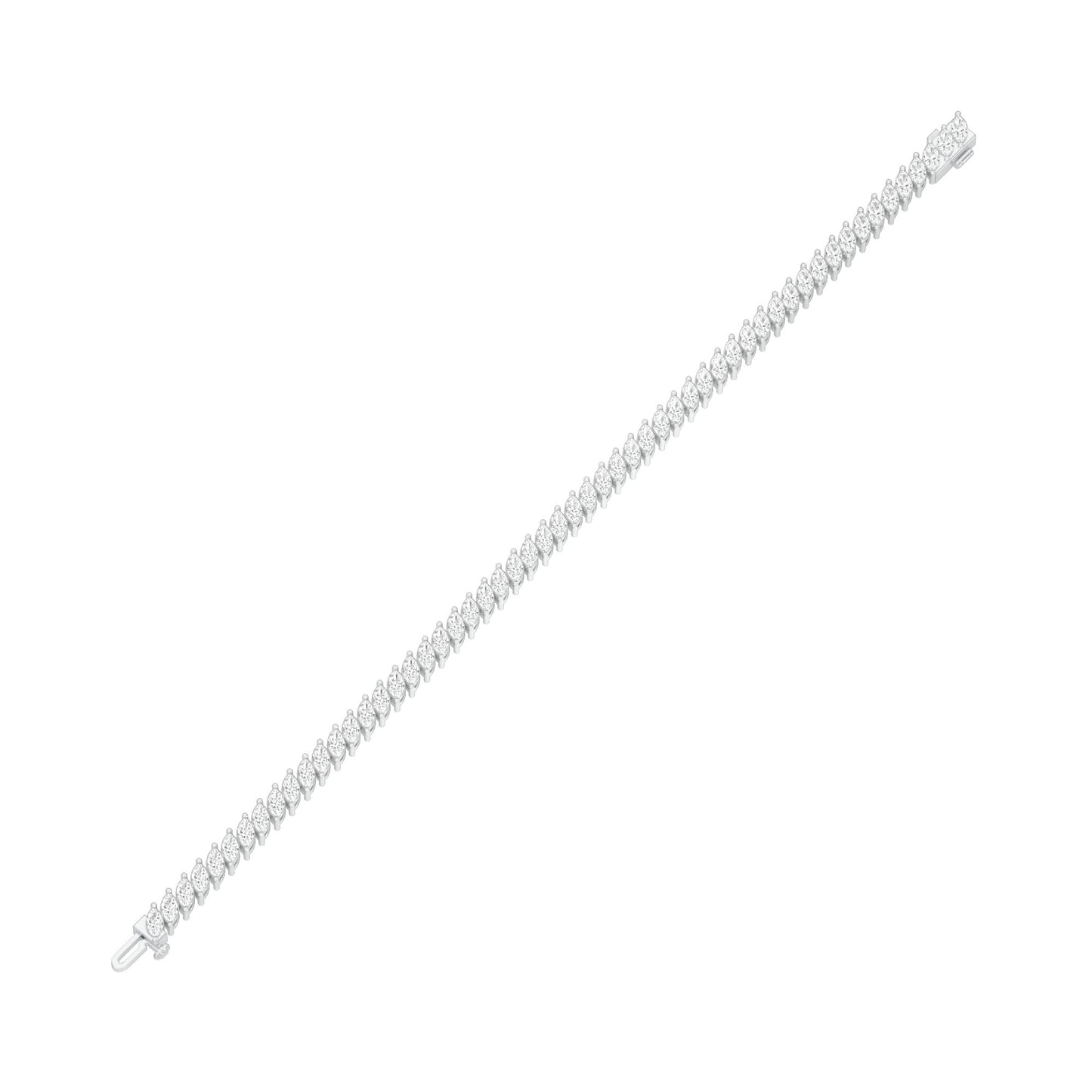 The Marquise Line Diamond Tennis Bracelet 18 KT / White Gold