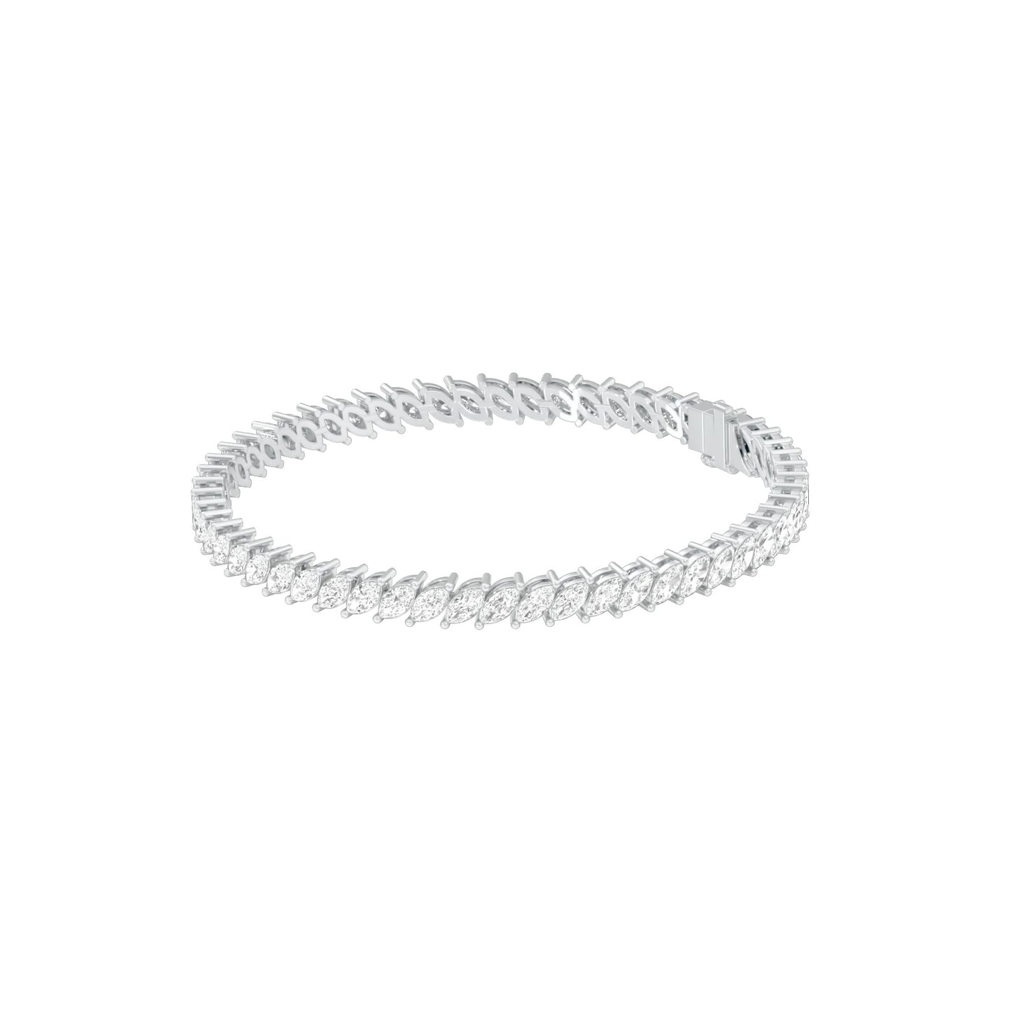 The Marquise Line Diamond Tennis Bracelet 18 KT / White Gold