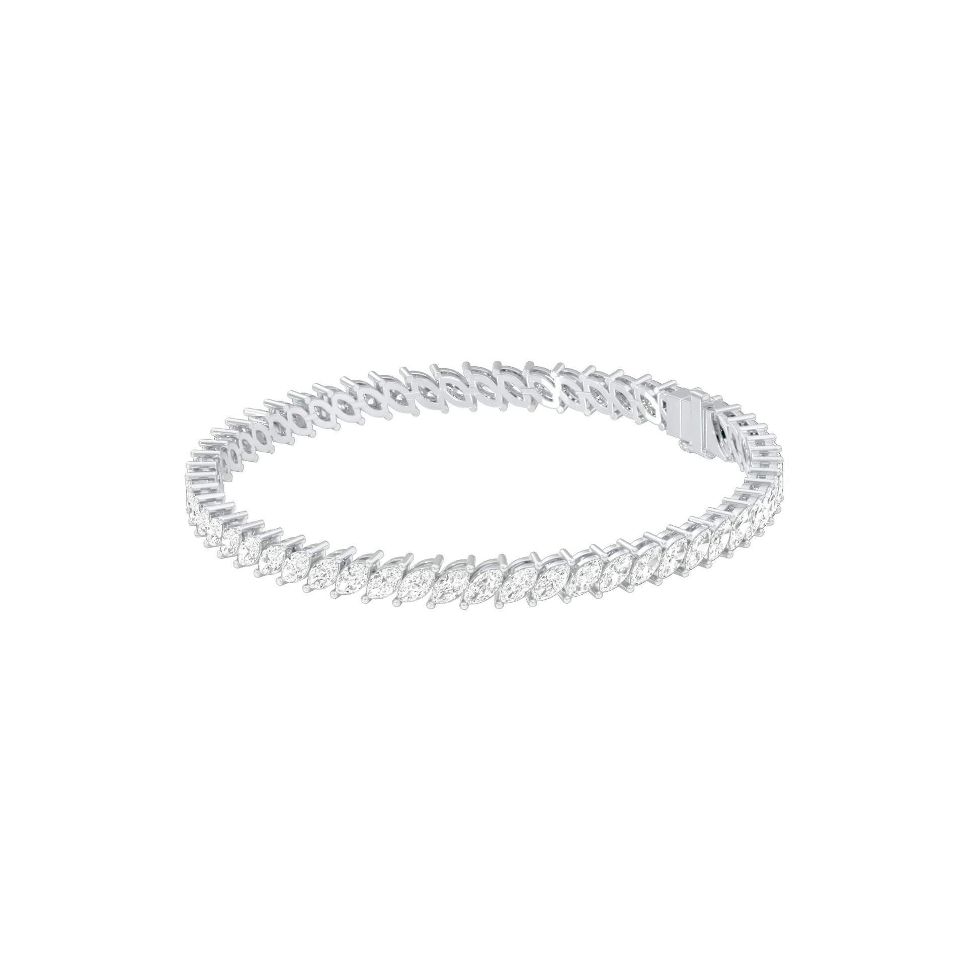 The Marquise Line Diamond Tennis Bracelet 18 KT / White Gold