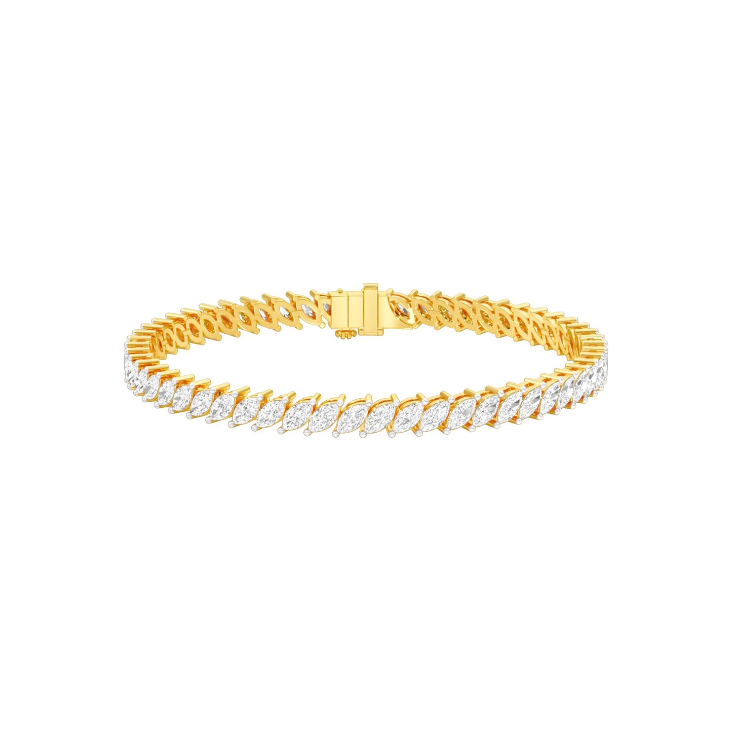 The Marquise Line Diamond Tennis Bracelet 18 KT / Yellow Gold