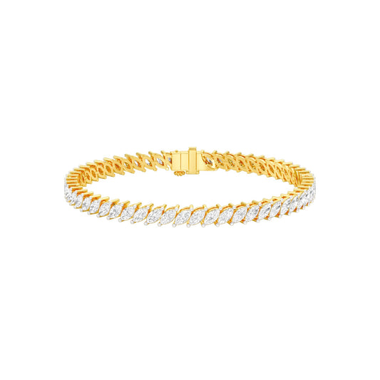 The Marquise Line Diamond Tennis Bracelet 18 KT / Yellow Gold
