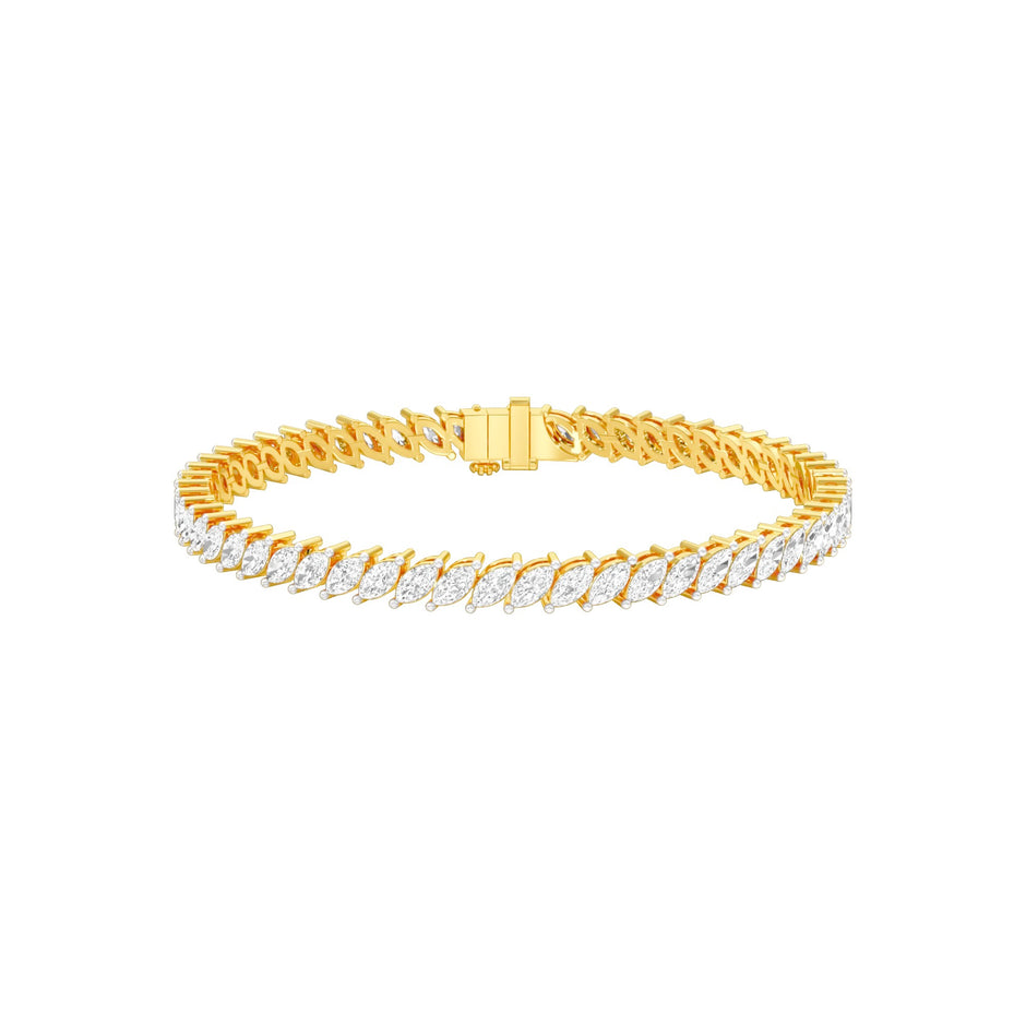 The Marquise Line Diamond Tennis Bracelet 18 KT / Yellow Gold
