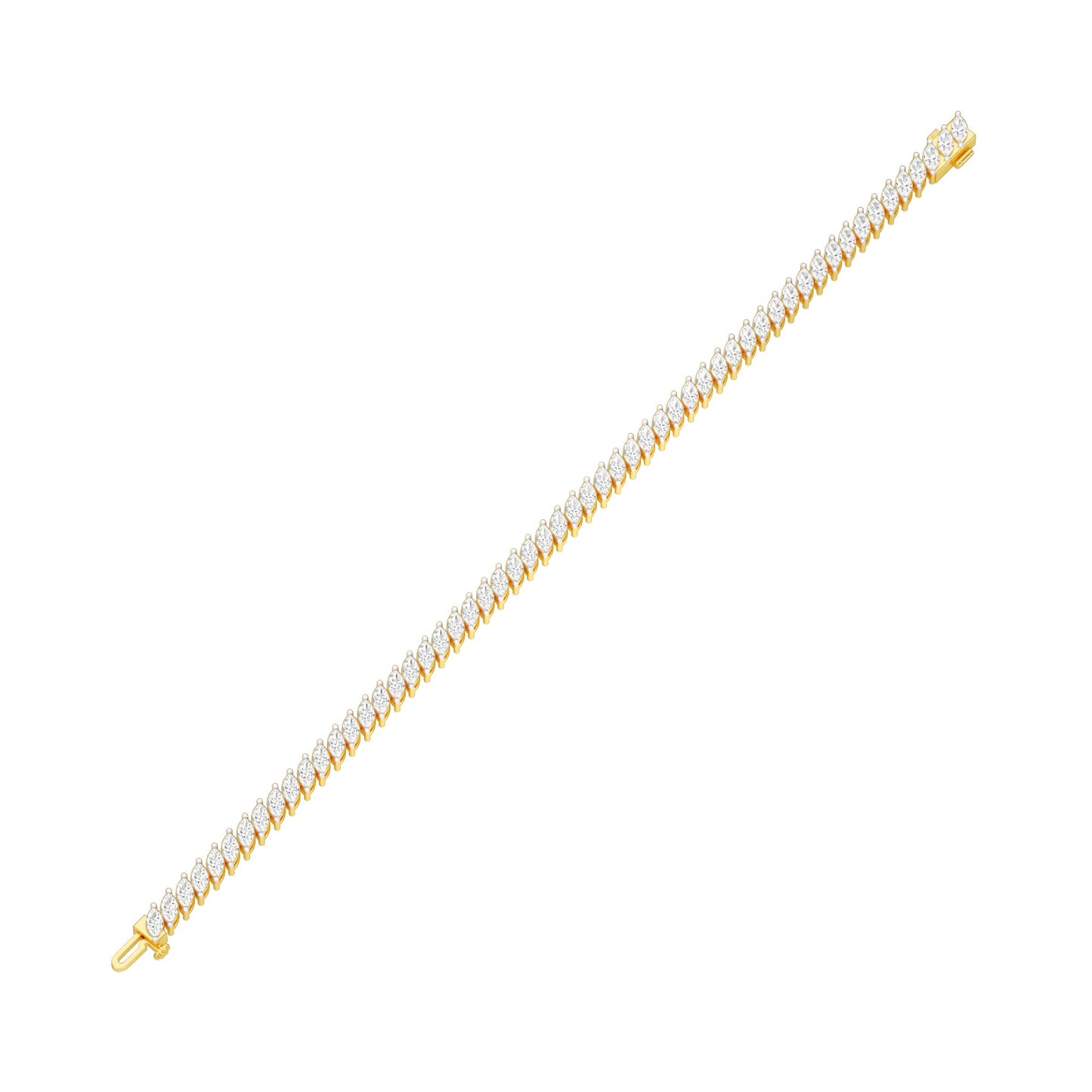 The Marquise Line Diamond Tennis Bracelet 18 KT / Yellow Gold
