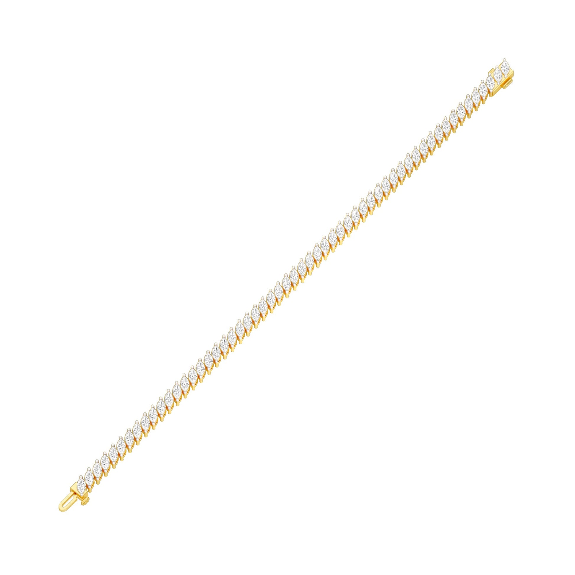 The Marquise Line Diamond Tennis Bracelet 18 KT / Yellow Gold
