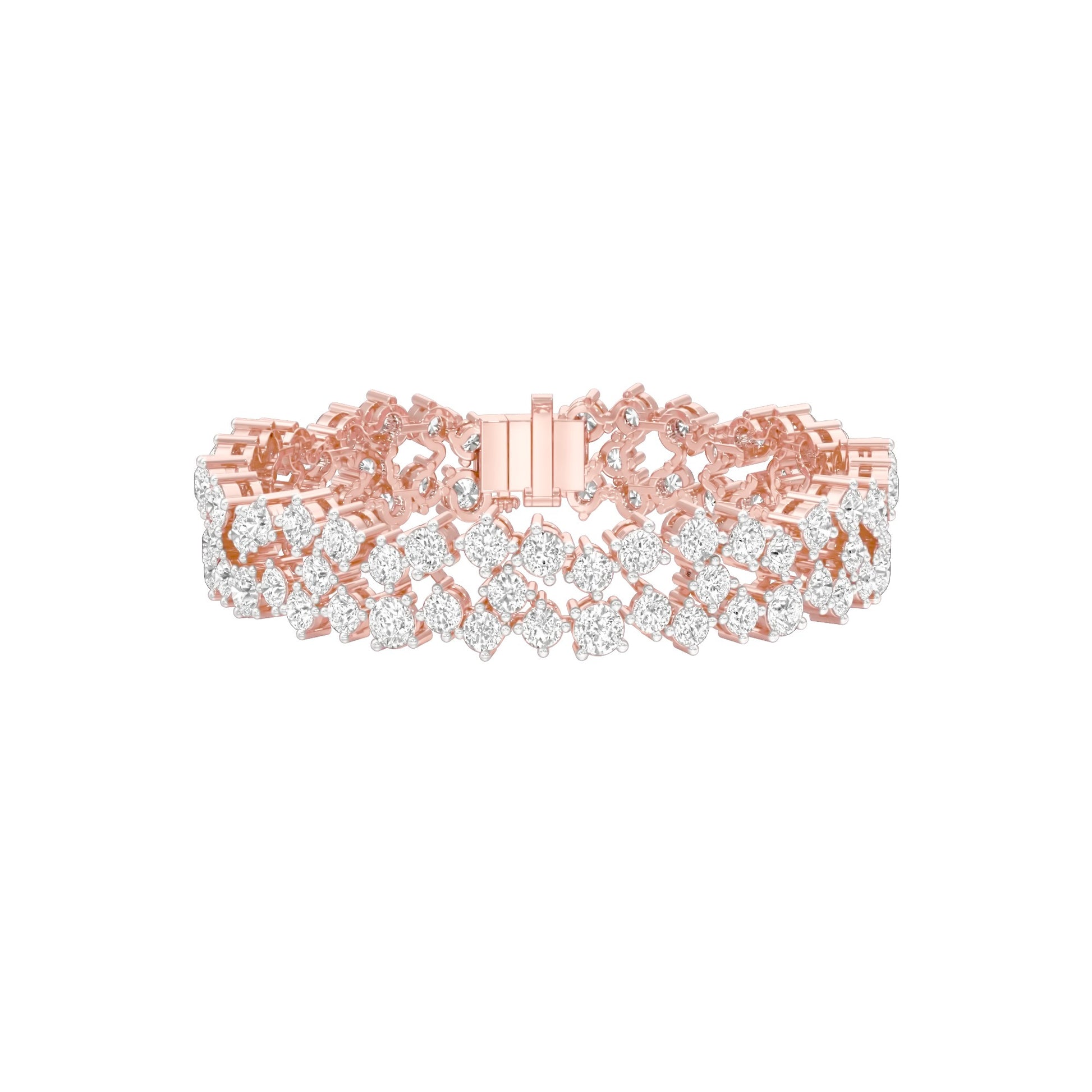 Cluster Couture Diamond Tennis Bracelet 18 KT / Rose Gold