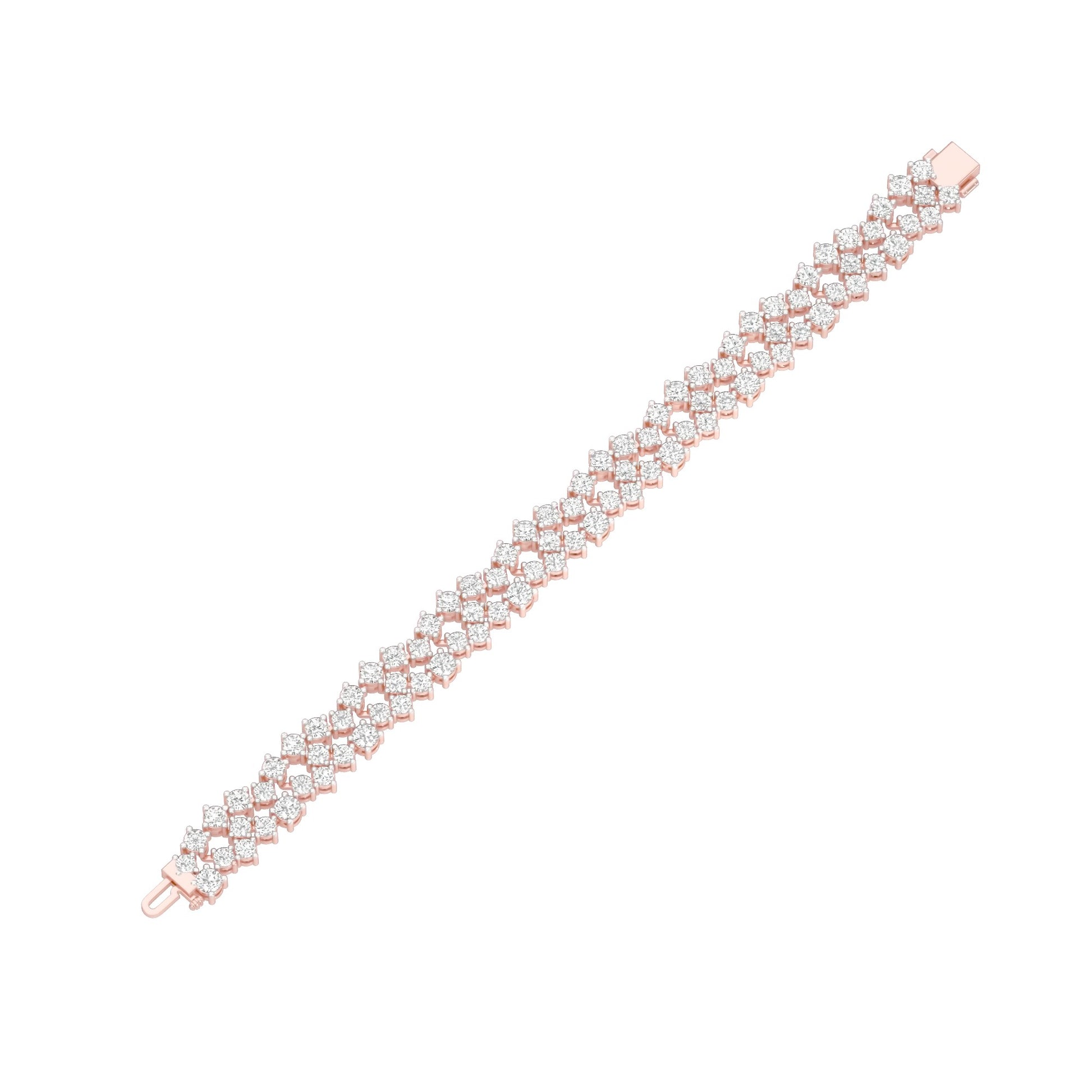 Cluster Couture Diamond Tennis Bracelet 18 KT / Rose Gold