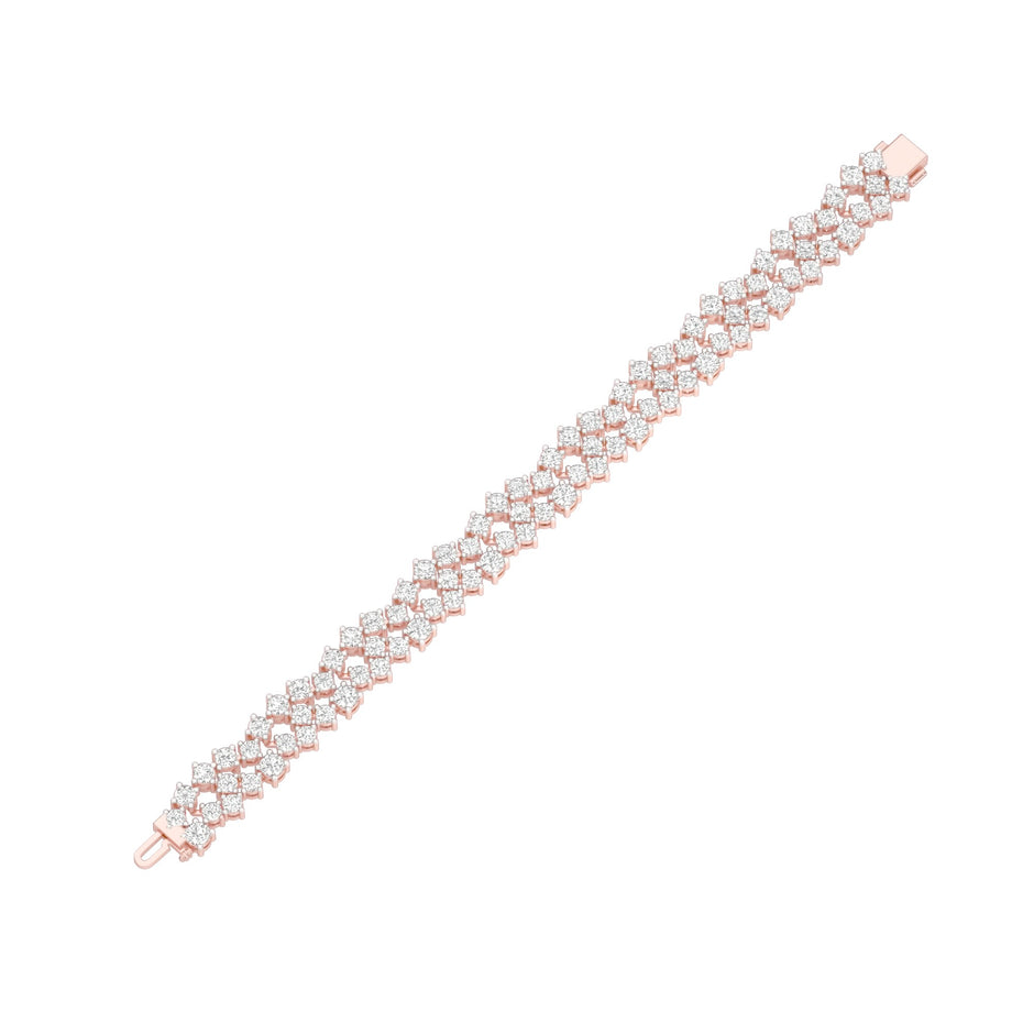 Cluster Couture Diamond Tennis Bracelet 18 KT / Rose Gold