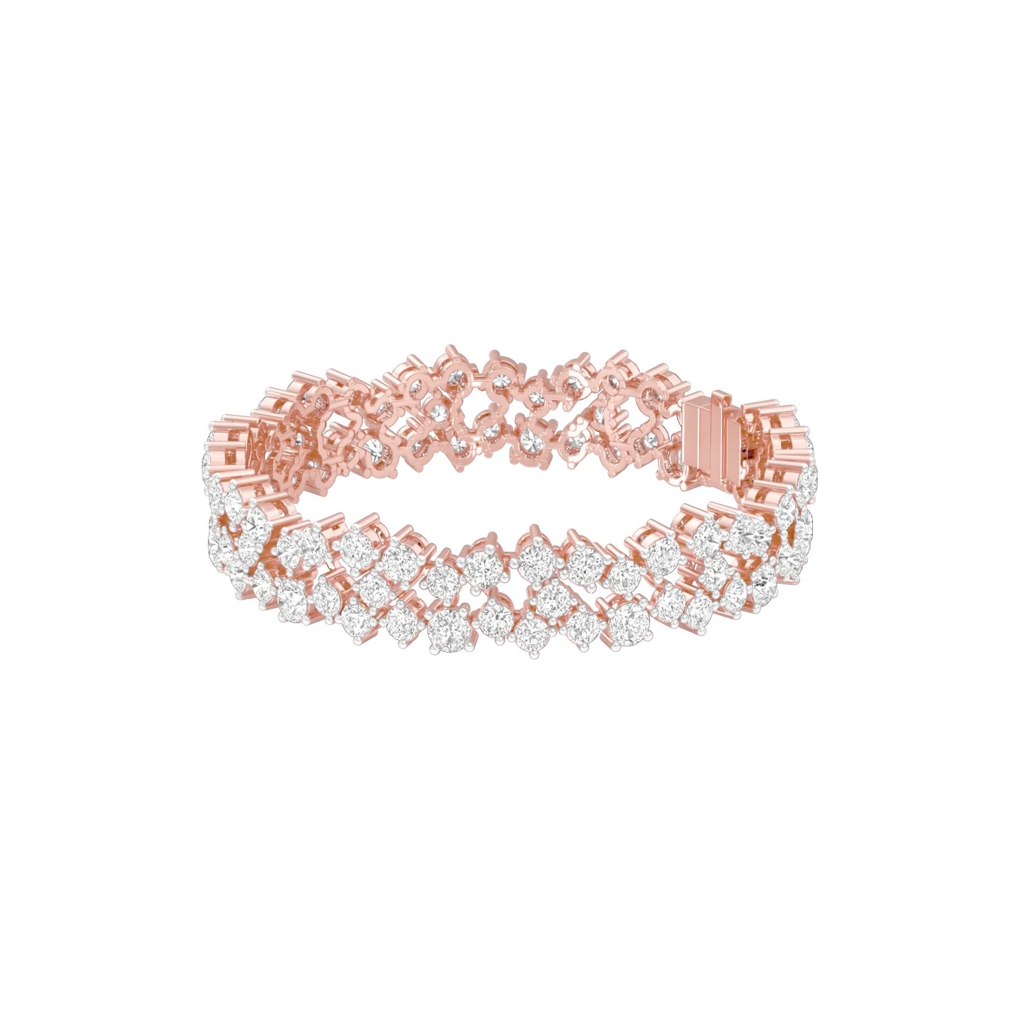 Cluster Couture Diamond Tennis Bracelet 18 KT / Rose Gold