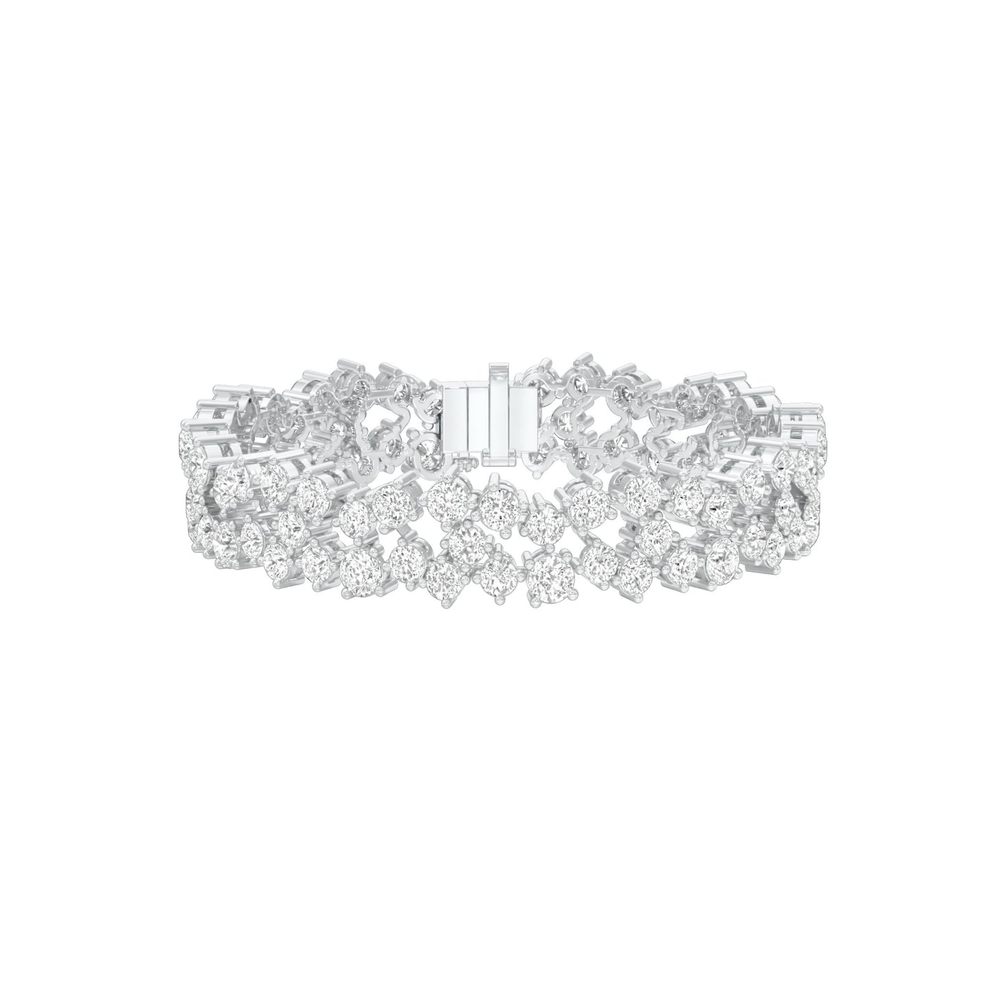 Cluster Couture Diamond Tennis Bracelet 18 KT / White Gold
